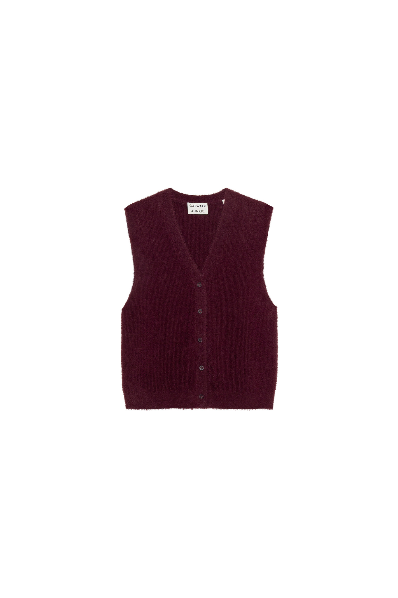 V-NECK FUZZY SPENCER KNIT - WINETASTING