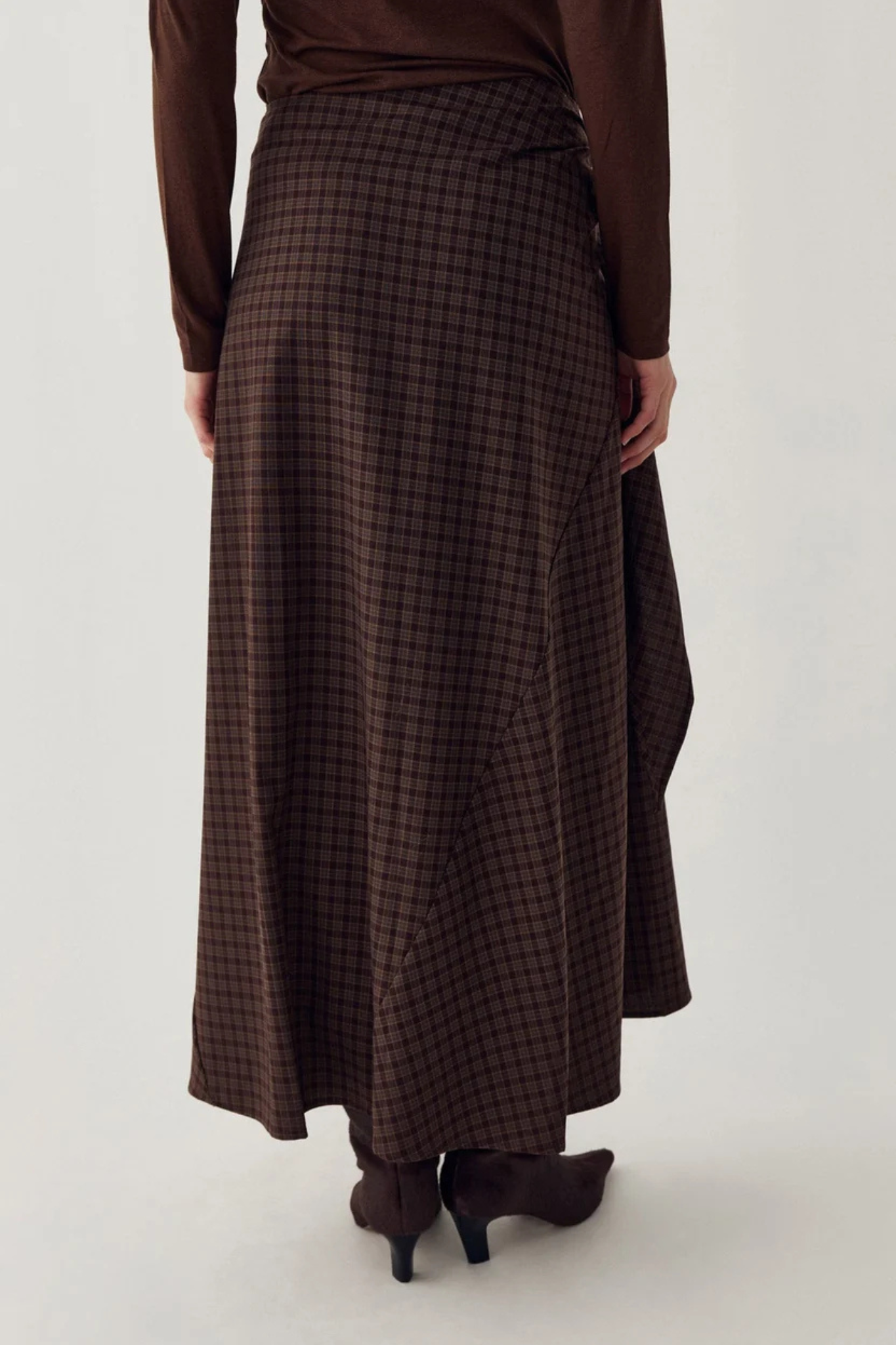 MITTY SKIRT - DEVANA BROWN CHECK