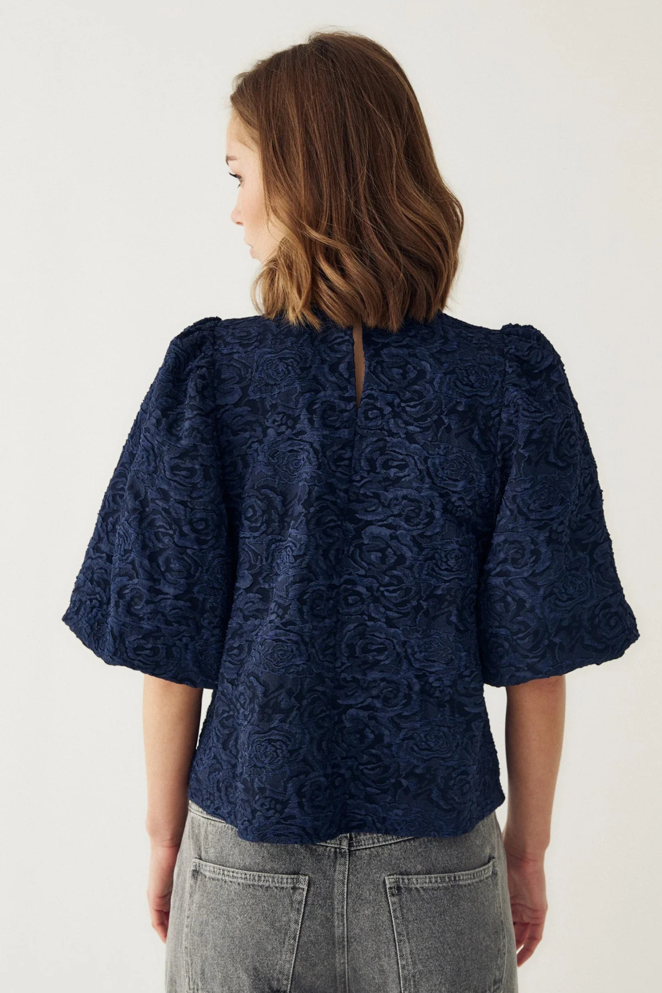 SHELLY BLOUSE - NAVY BLUE