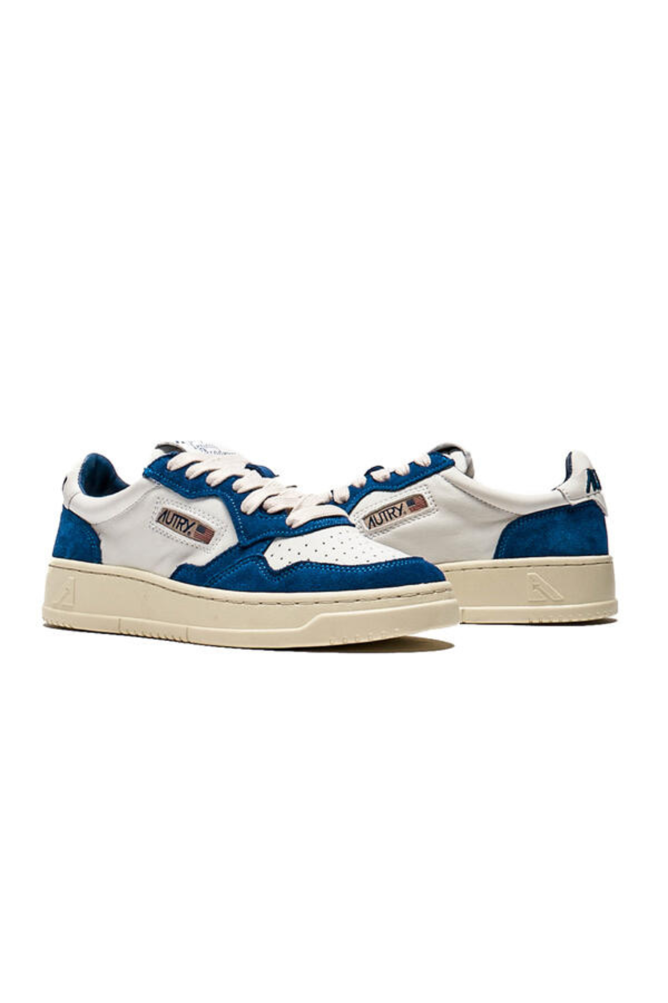 AOLM-CE16 - OPEN LOW SNEAKERS IN LEATHER AND SUEDE COLOR ACADEMY BLUE