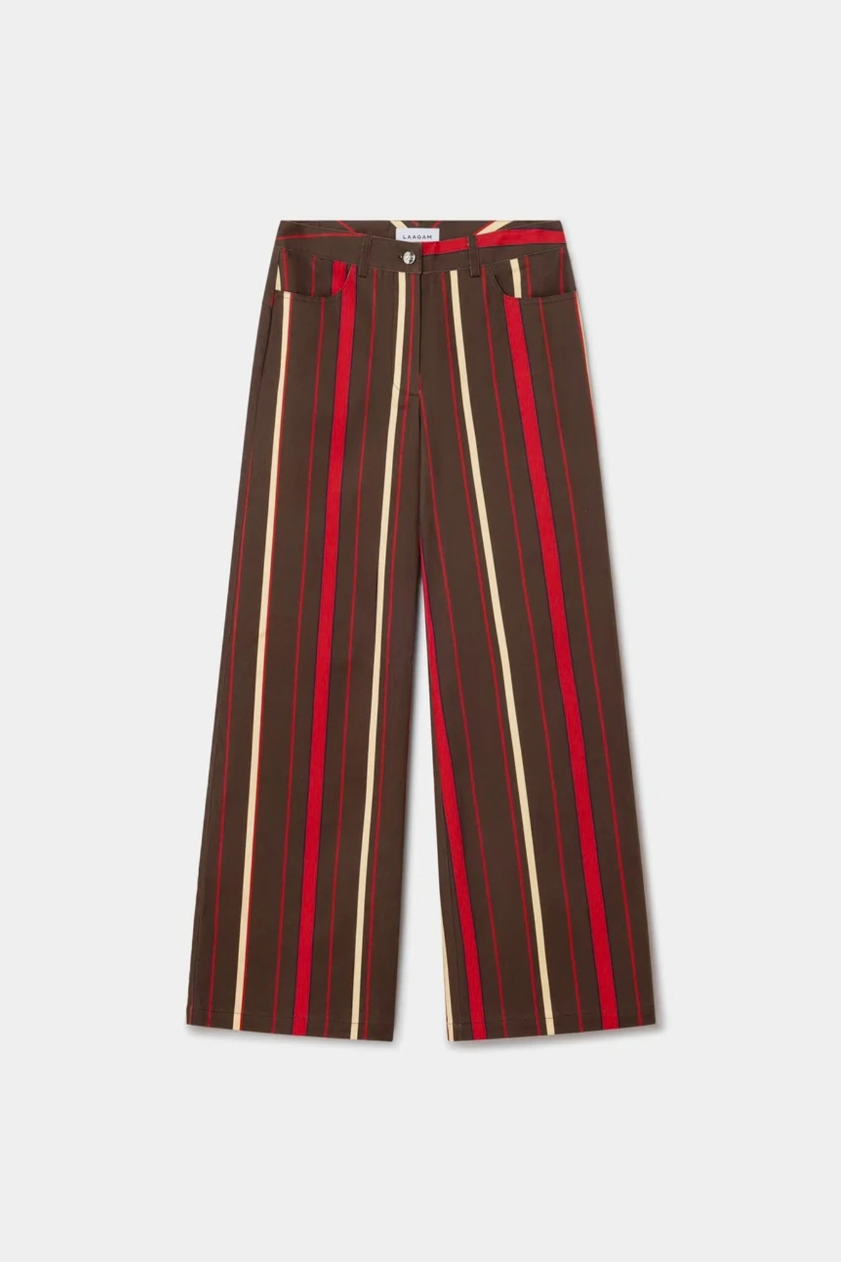 LEROY STRIPED TWILL PANTS - DARK BROWN