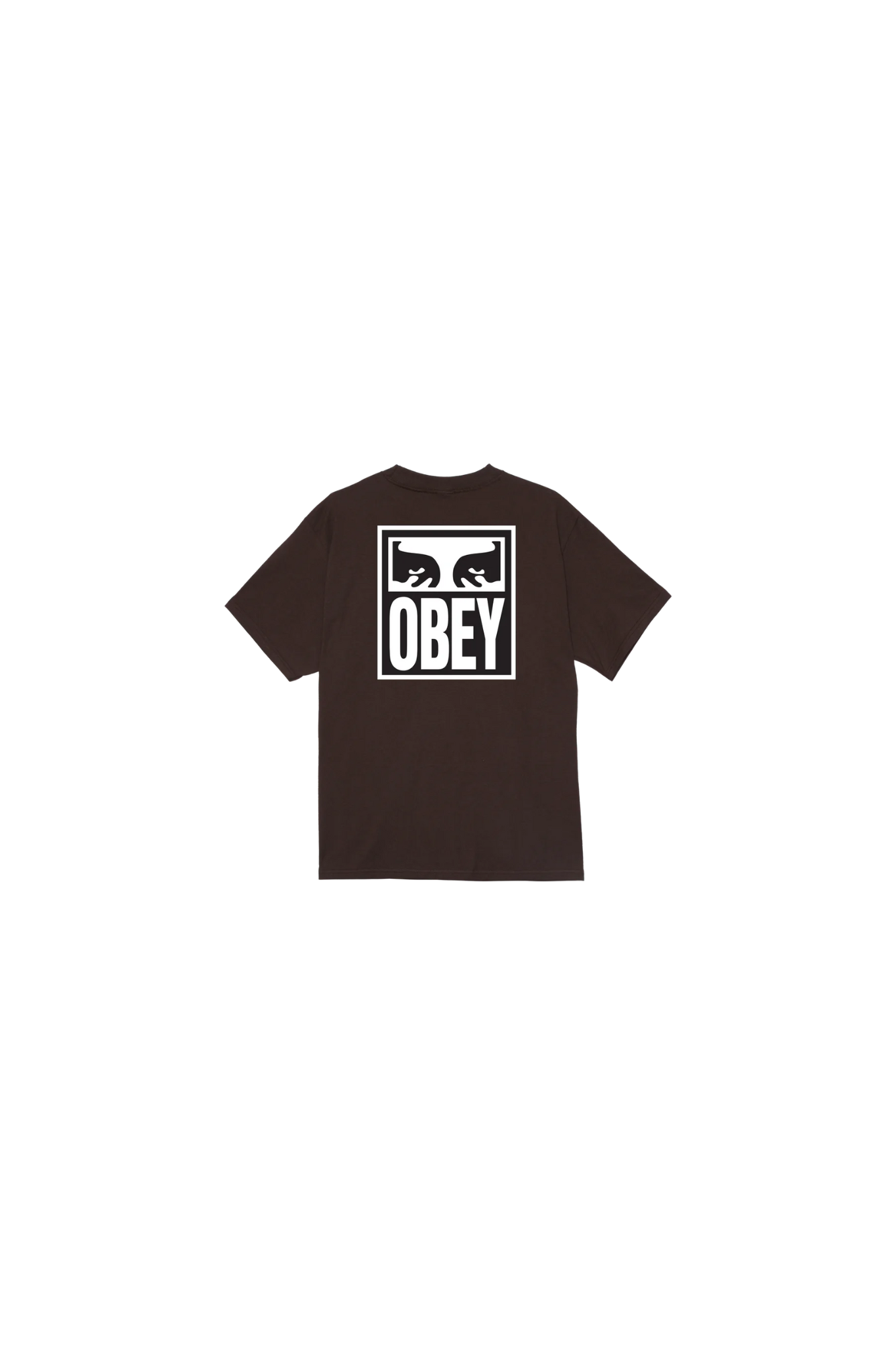 OBEY eyes icon 2 t-shirt in java brown. Back flatlay view