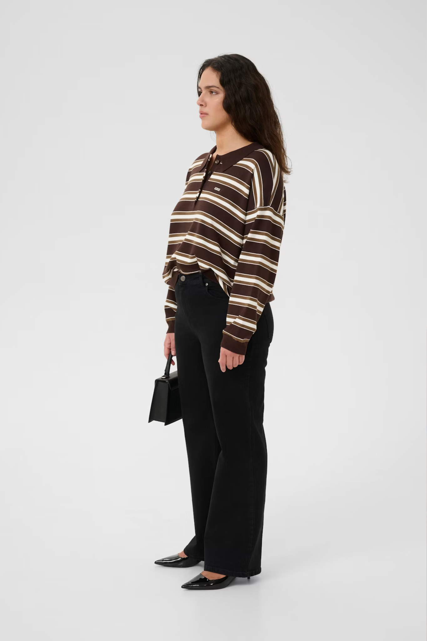 PAIGE POLO PULLOVER - MOLÉ/ DARK BEECH/