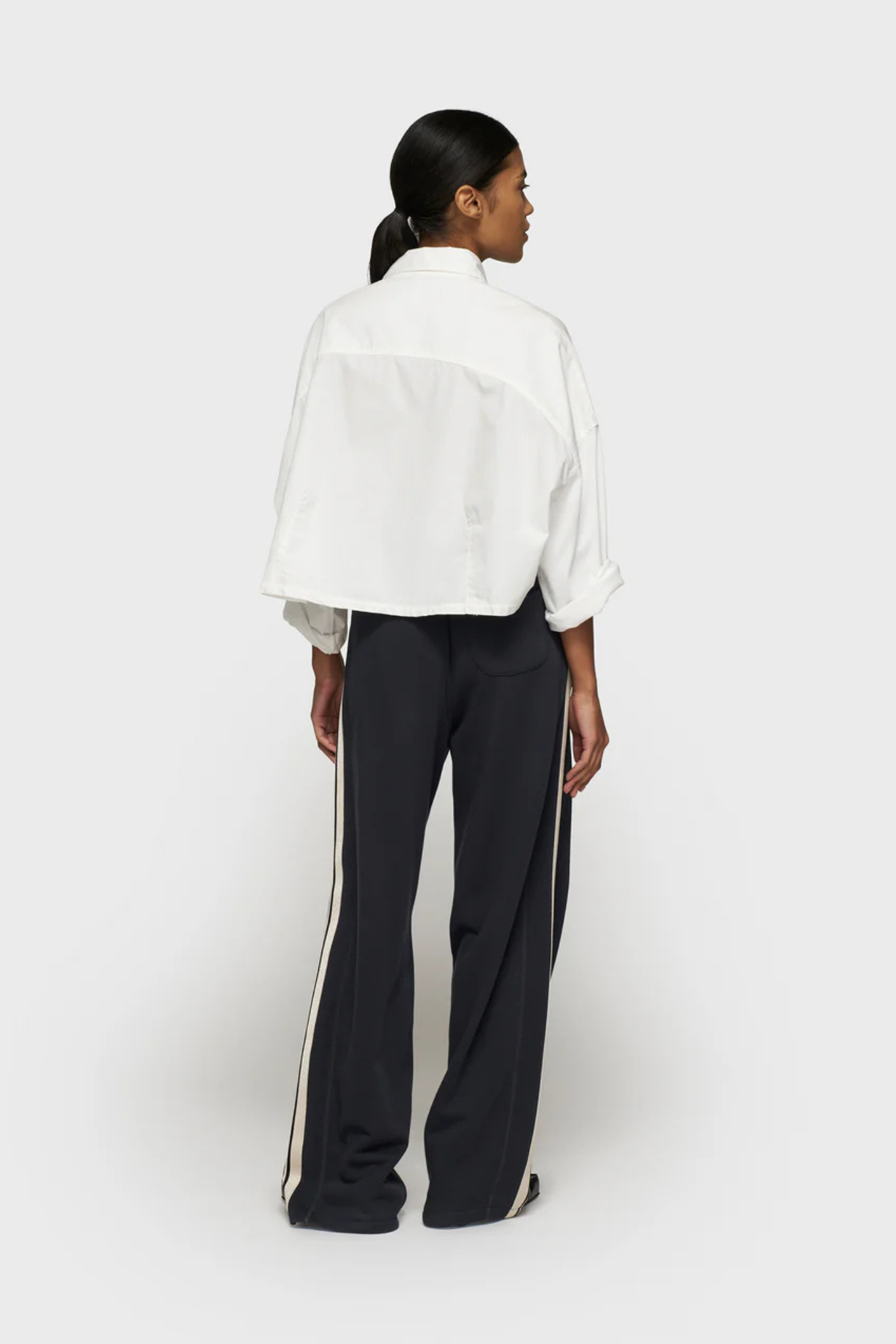 OVERSIZED CROPPED SHIRT - ECRU
