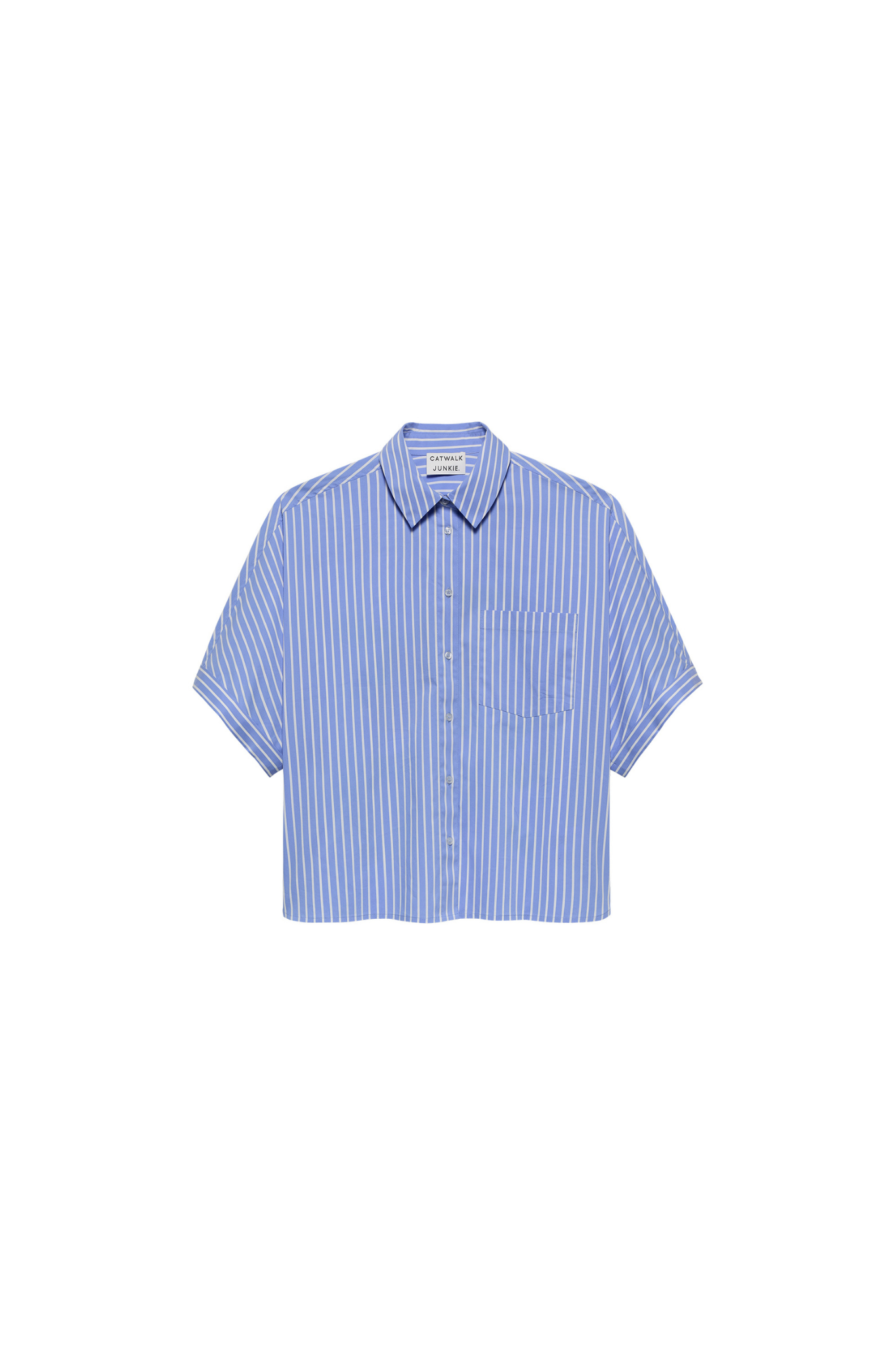 SHORT SLEEVE WITH GRAPHIC BLOUSE - BLUE