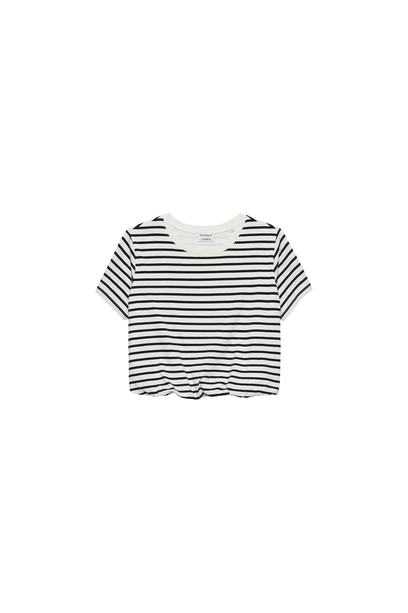 STRIPED TUCK IN T-SHIRT - BLACK