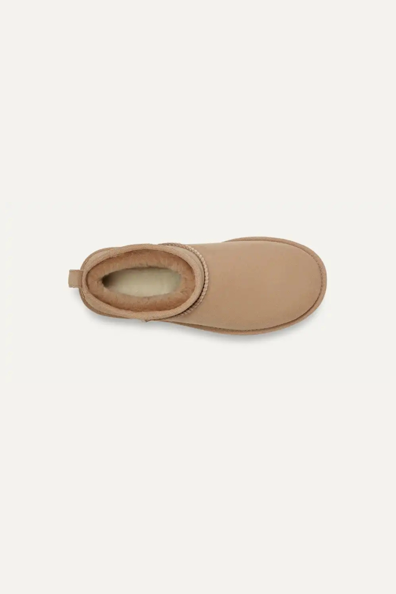 UGG women classic ultra mini in sand. Front view