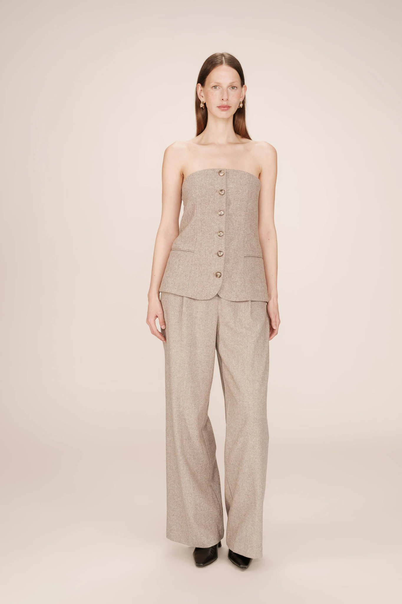 TANDEM STRAPLESS TOP - BEIGE