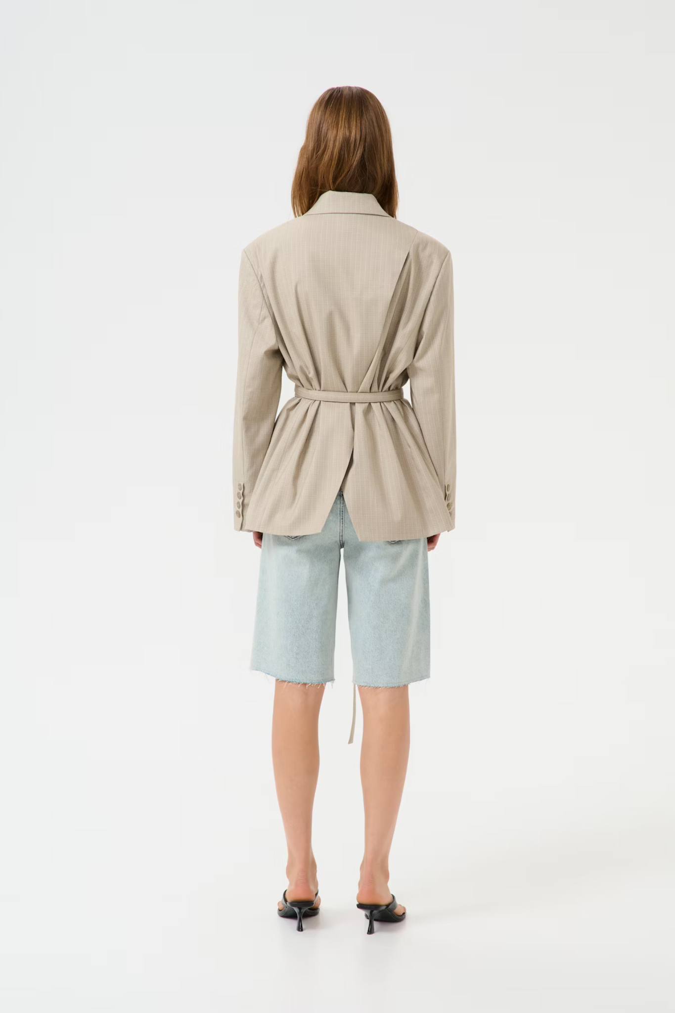TIFF OZ BLAZER - PINSTRIPE DUST GREE