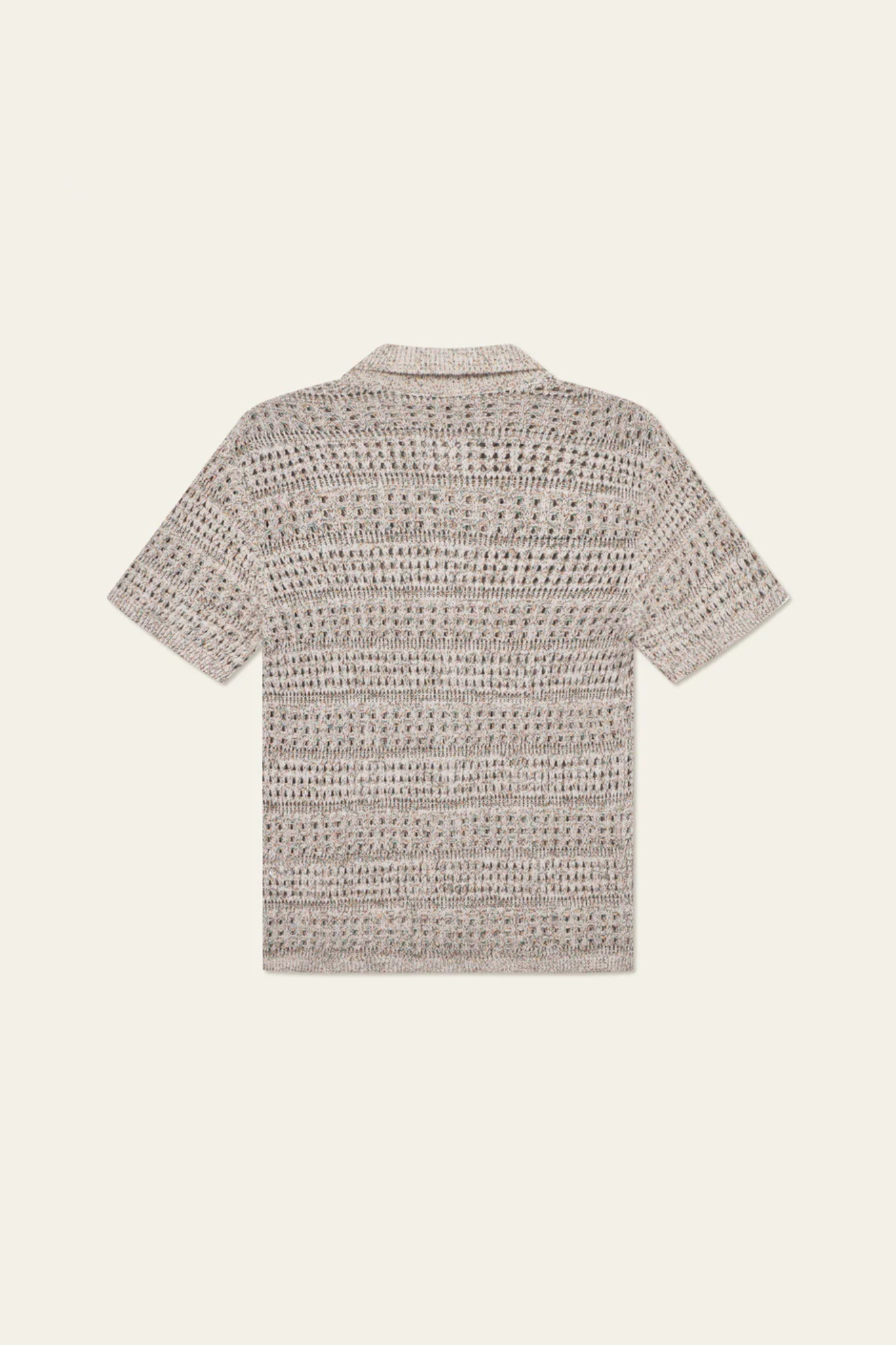 ELVIN STRUCTURE KNITTED SS SHIRT - LIGHT SAND