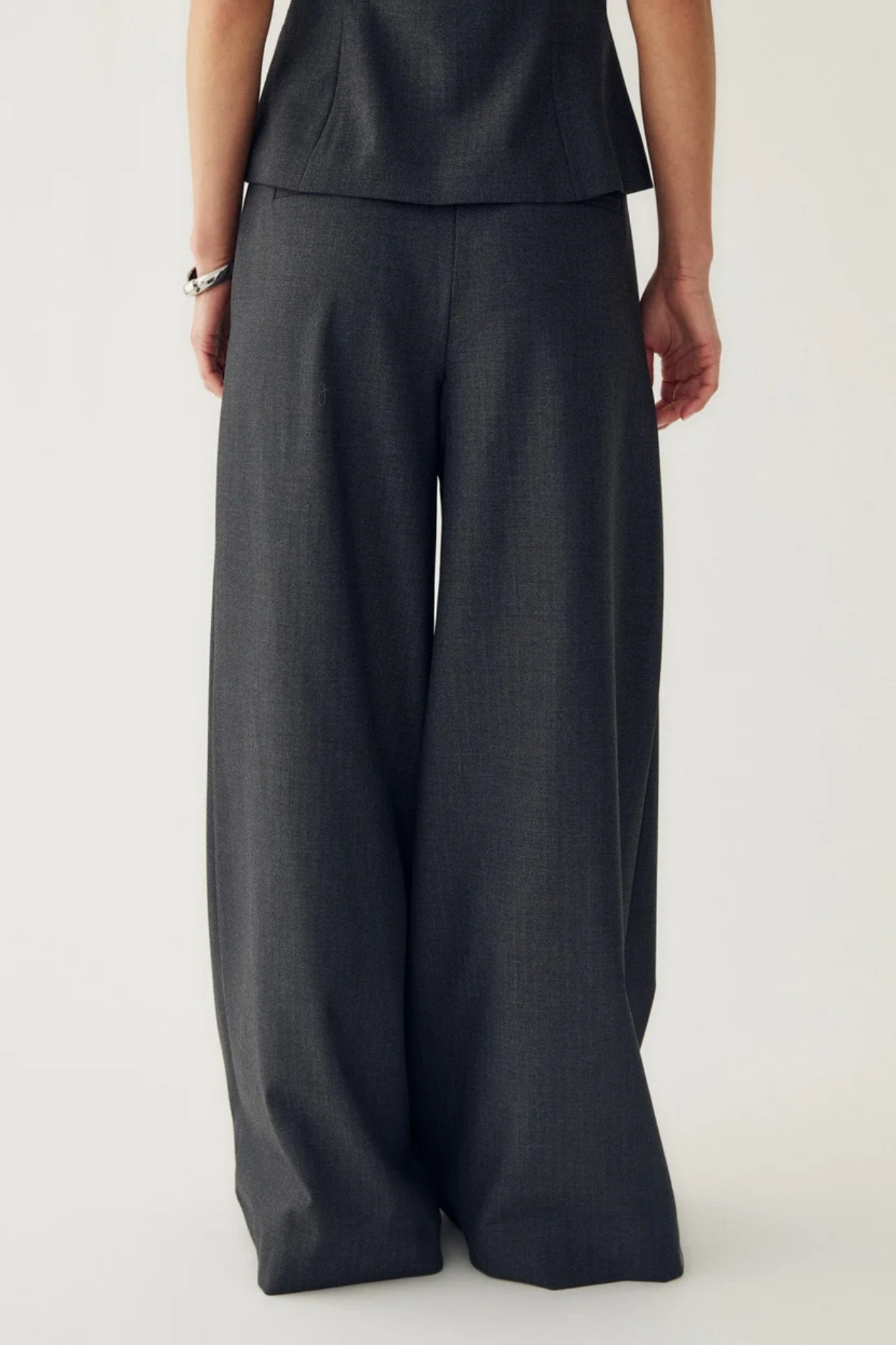 KAZIA MW PANTS - GREY HERRINGBONE