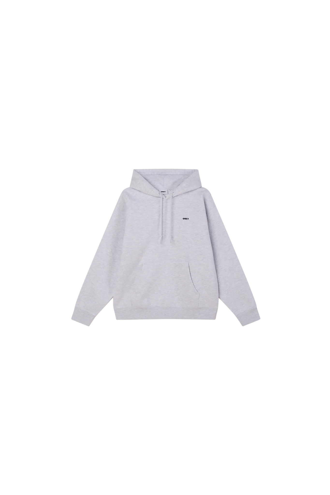 OBEY business hoodie in ash grey. Front flatlay view