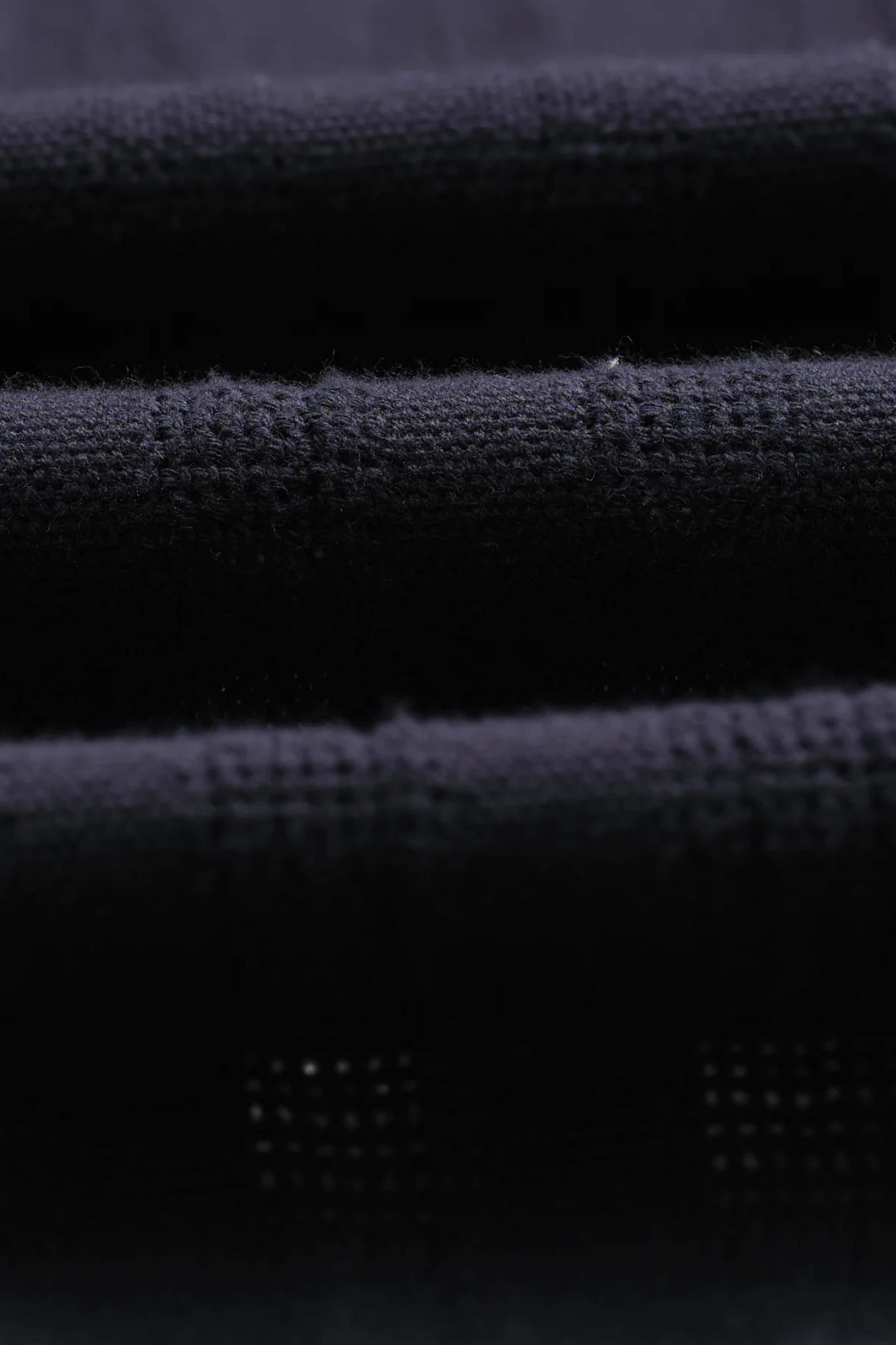 Wax London didcot box open weave grid shirt in navy. Close fabric view