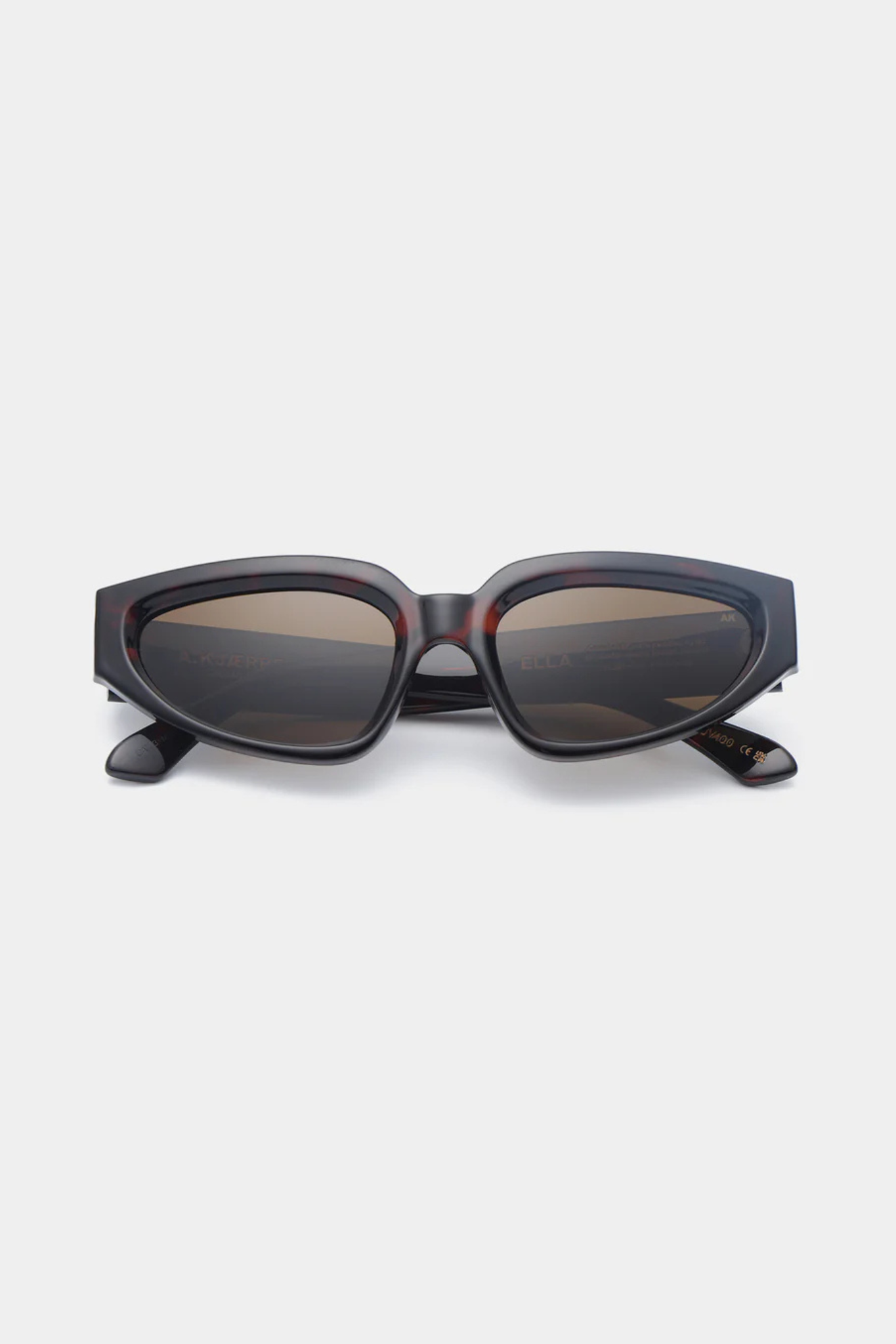 A. Kjaerbede ella sunglasses in demi tortoise. Front view