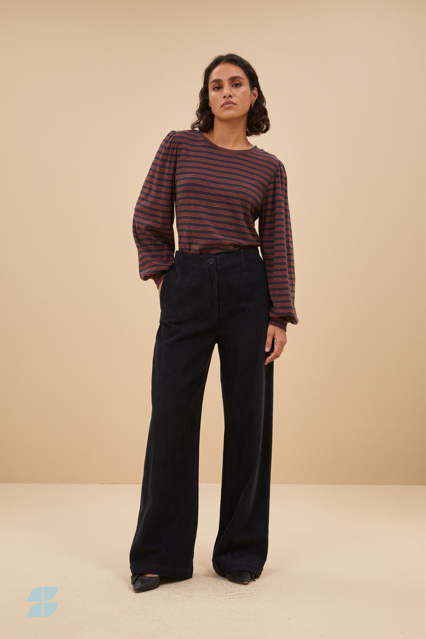 MADE IRREGULAR STRIPE TOP - MIDNIGHT