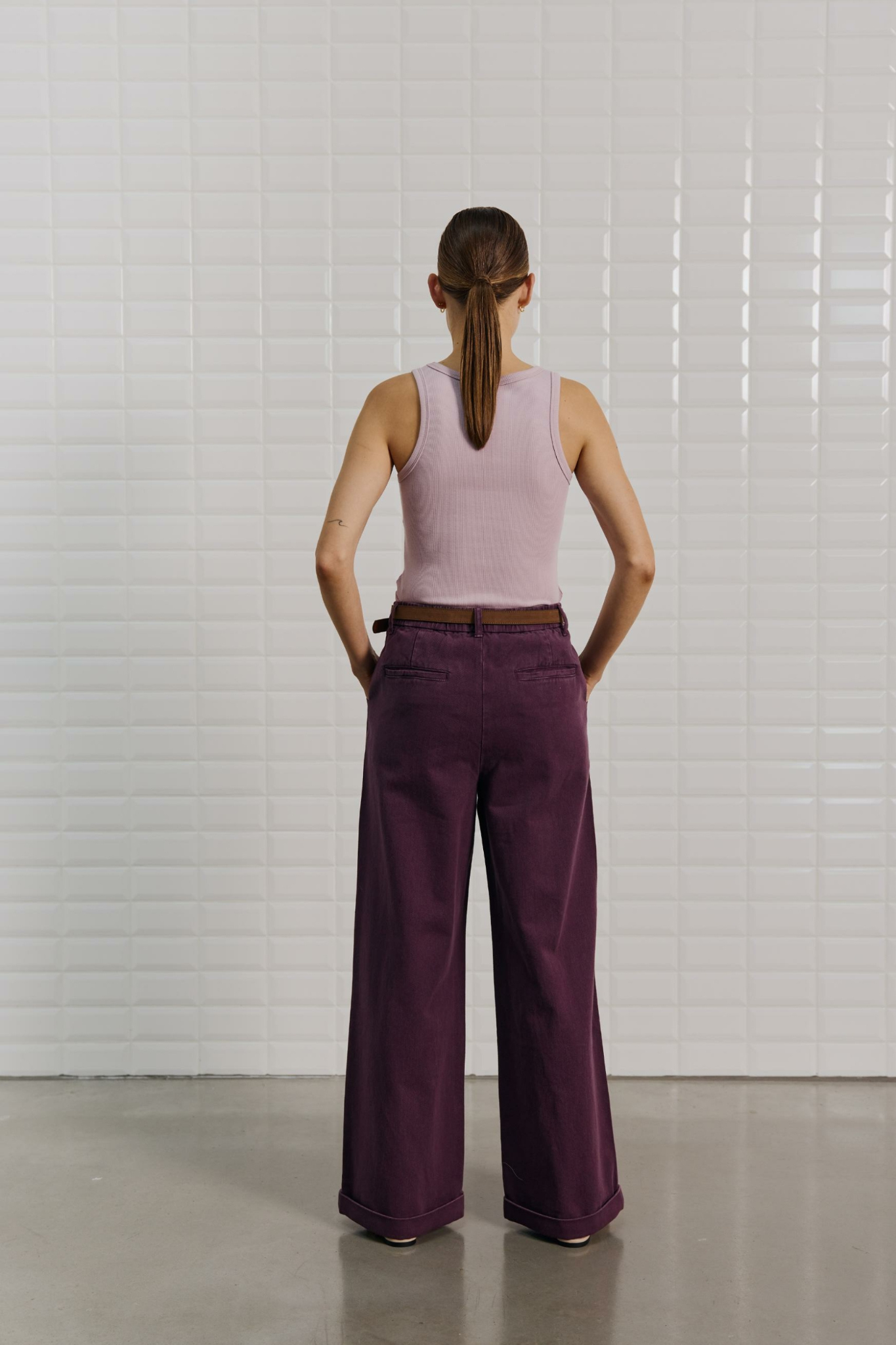 STEFFI HW WIDE PANT - BLACKBERRY