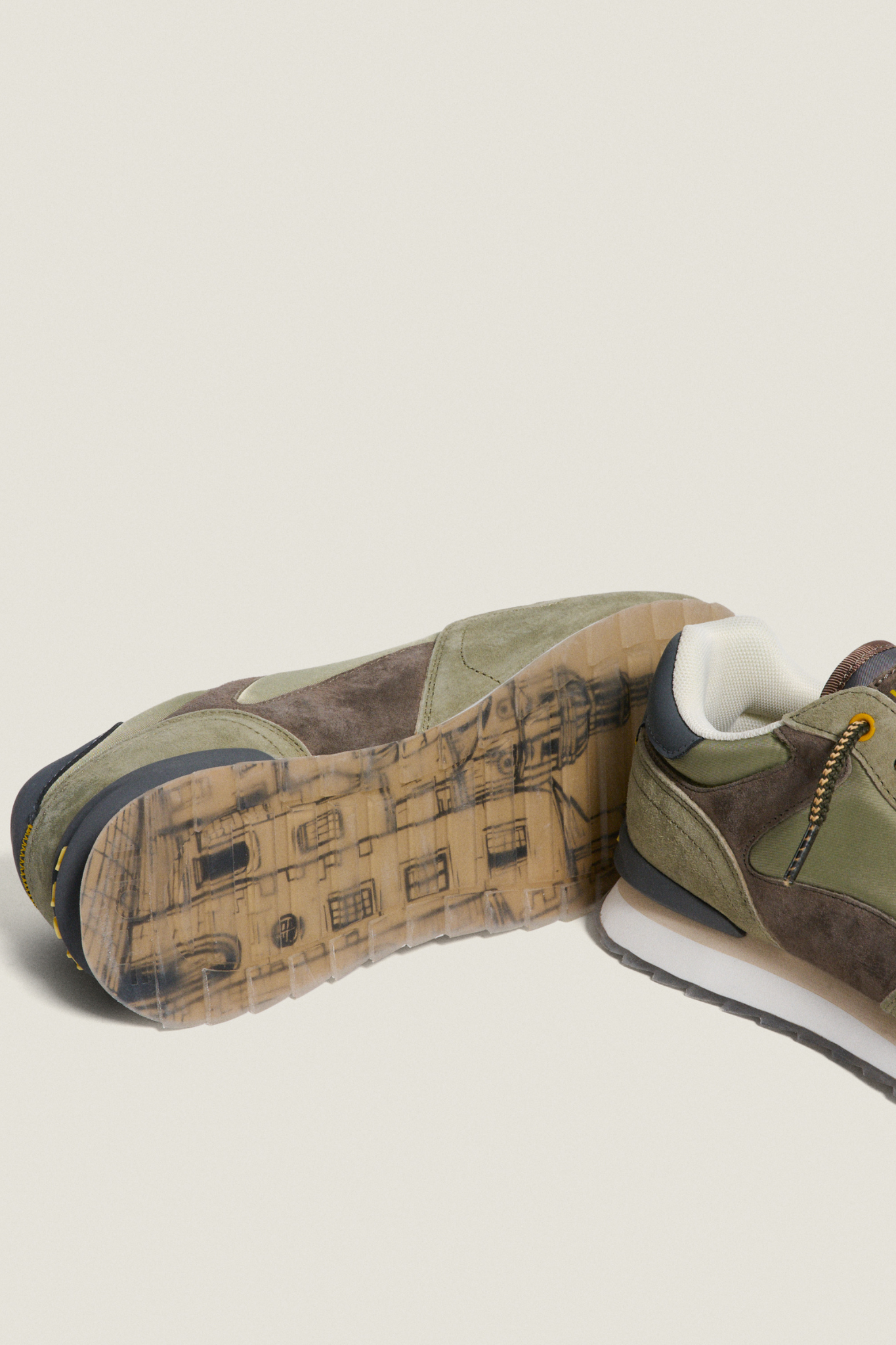 BREMEN SNEAKERS - GREEN/BEIGE/GREY