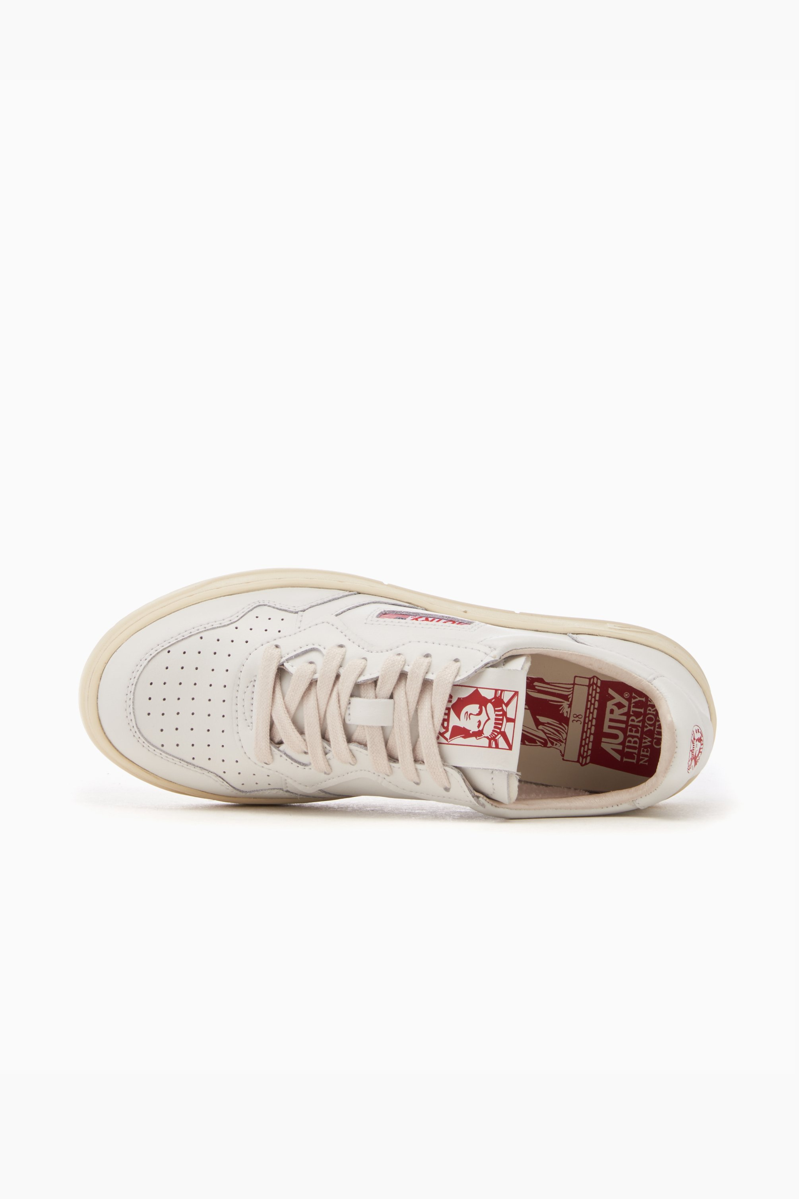 AULW-LI02 - MEDALIST LOW SNEAKERS IN LEATHER WHITE/RED