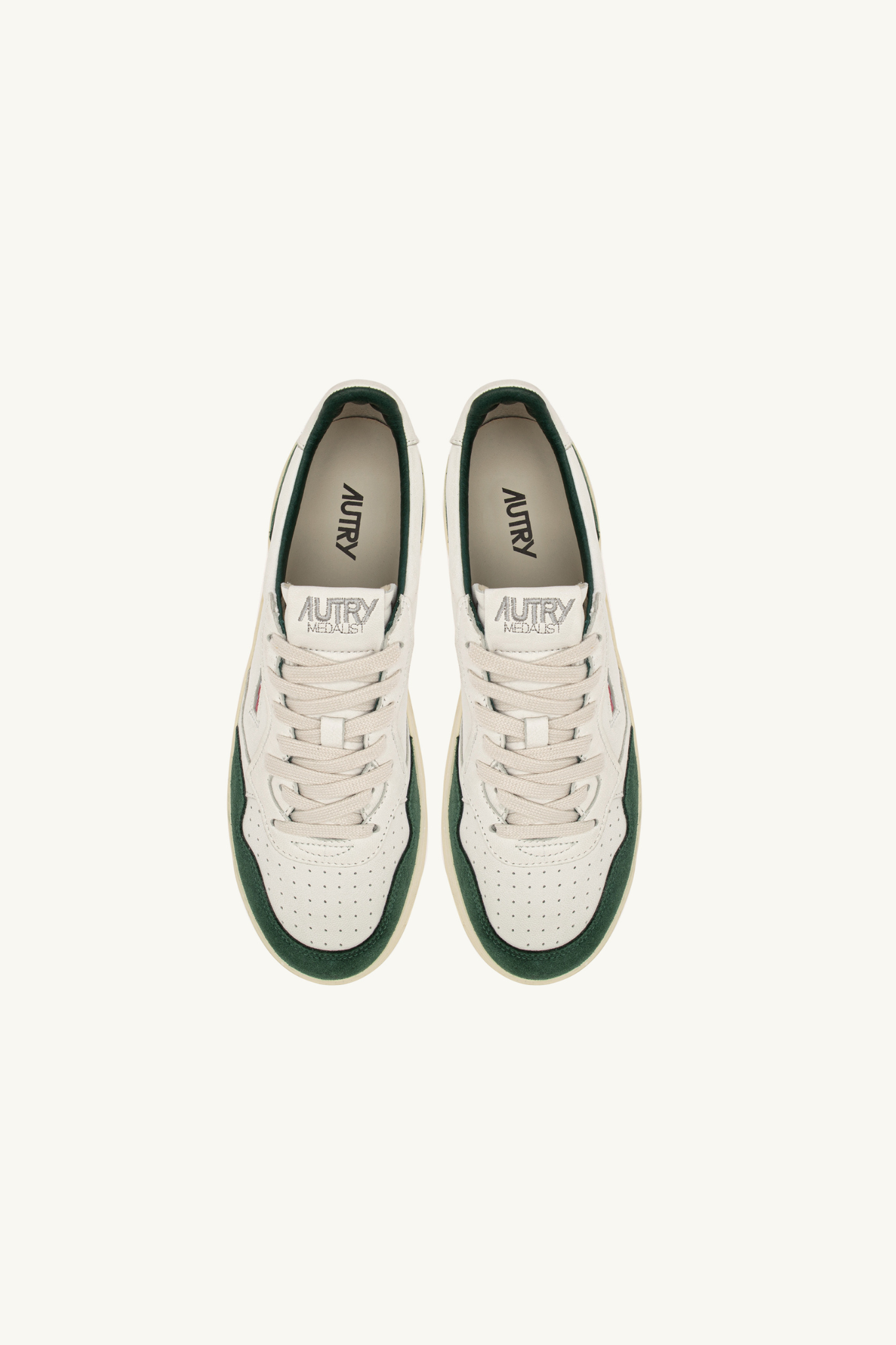 AULM-GS42 - MEDALIST LOW MEN SNEAKERS - GOAT/SUEDE WHITE/BOTTLE