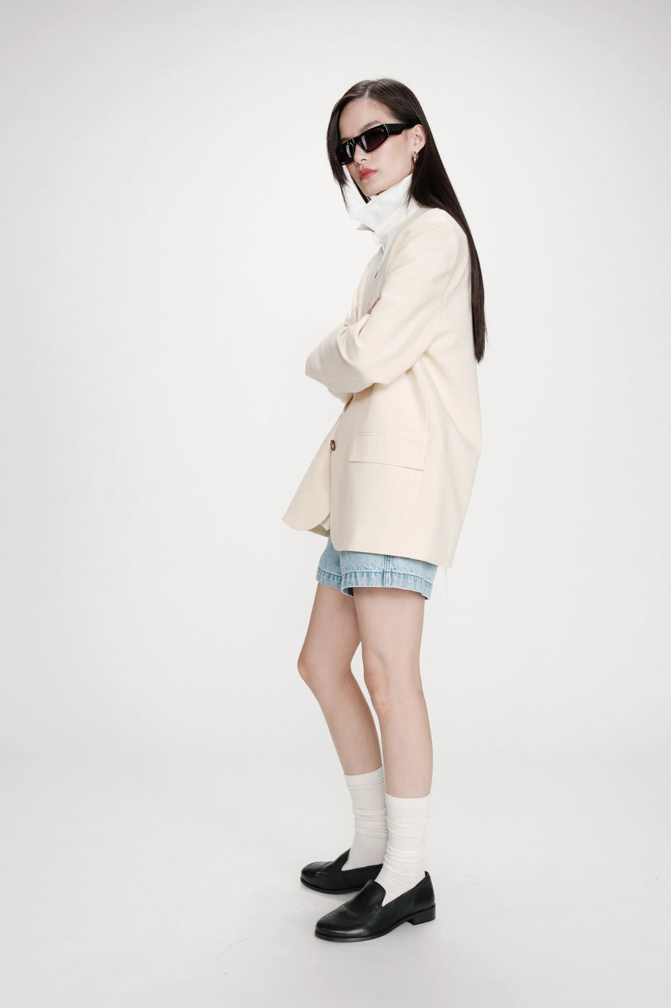 VELVET BLAZER - VANILLE