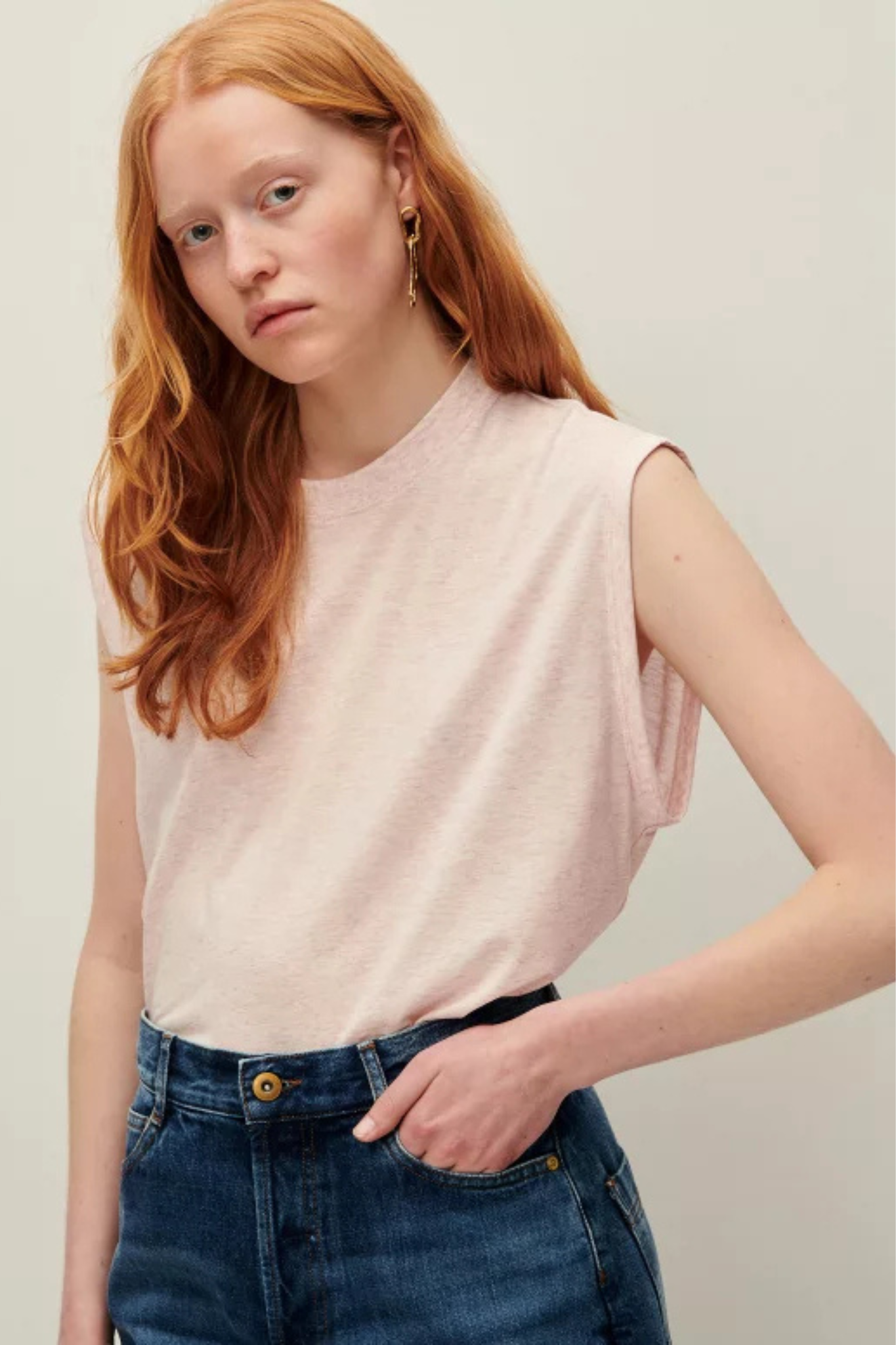 DEEDOO SLEEVELESS T-SHIRT - EAU DE ROSE