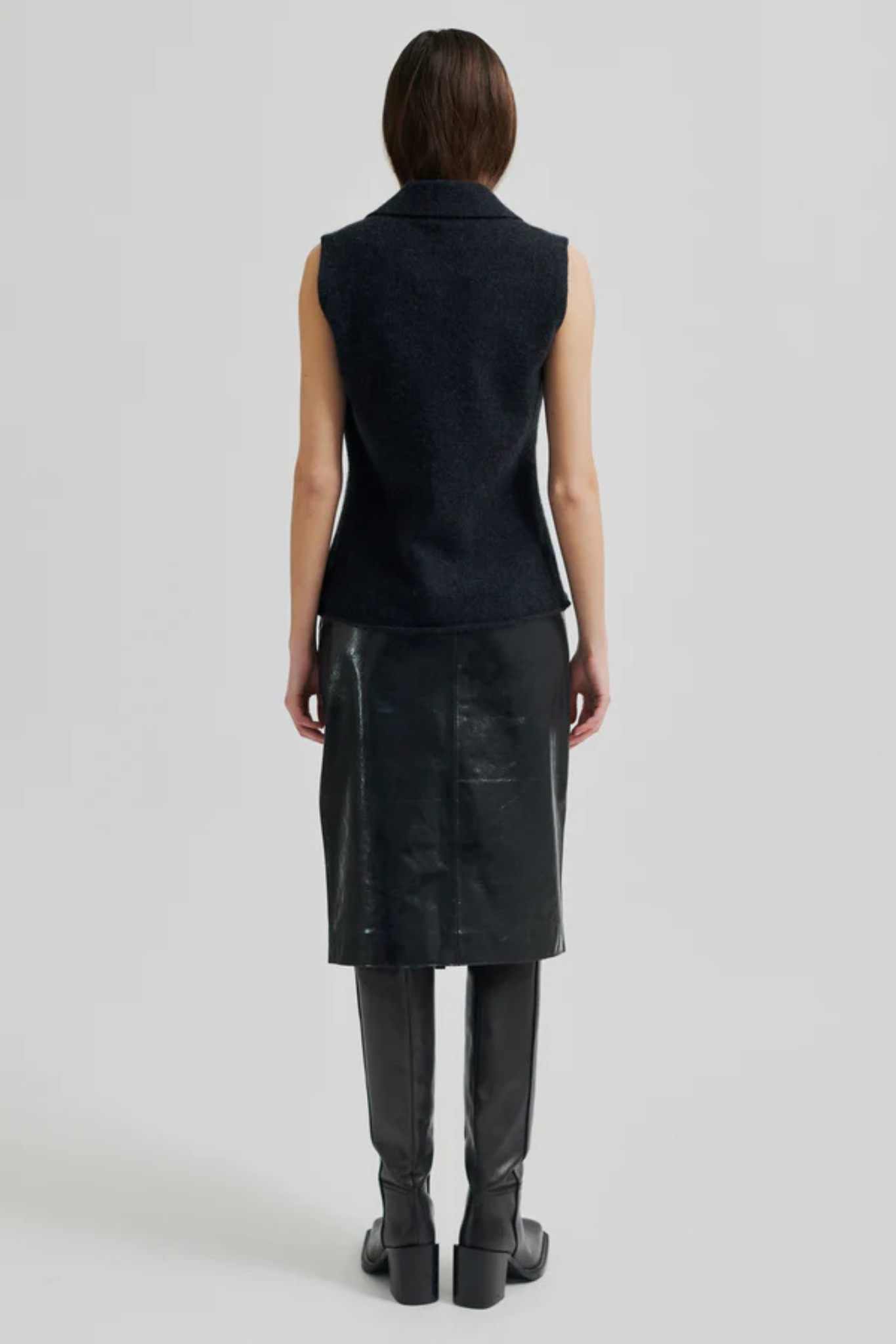 QUEENS LEATHER SKIRT - NIGHT SKY