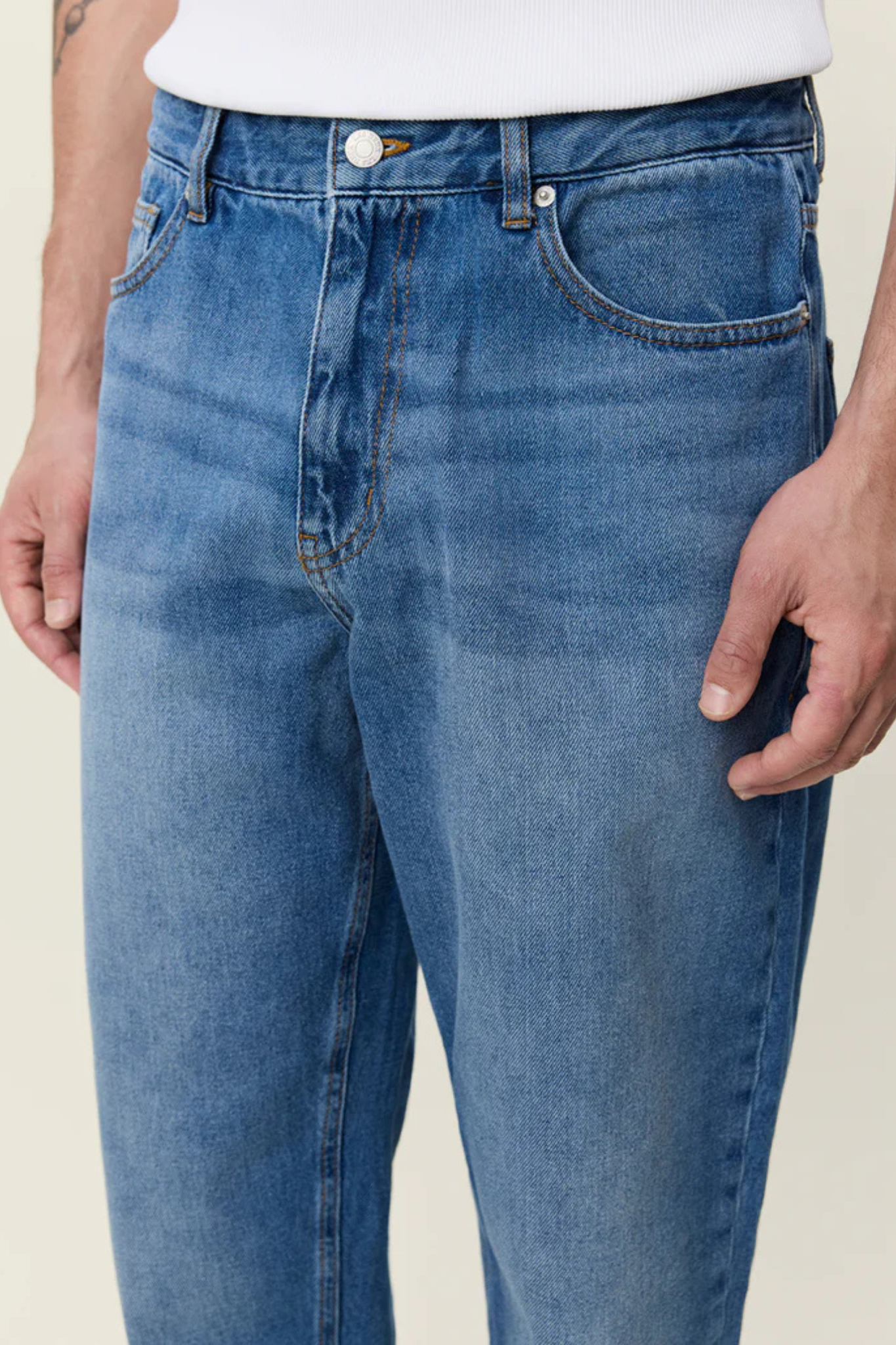 RYDER WASHED DENIM JEANS - MEDIUM INDIGO WASH