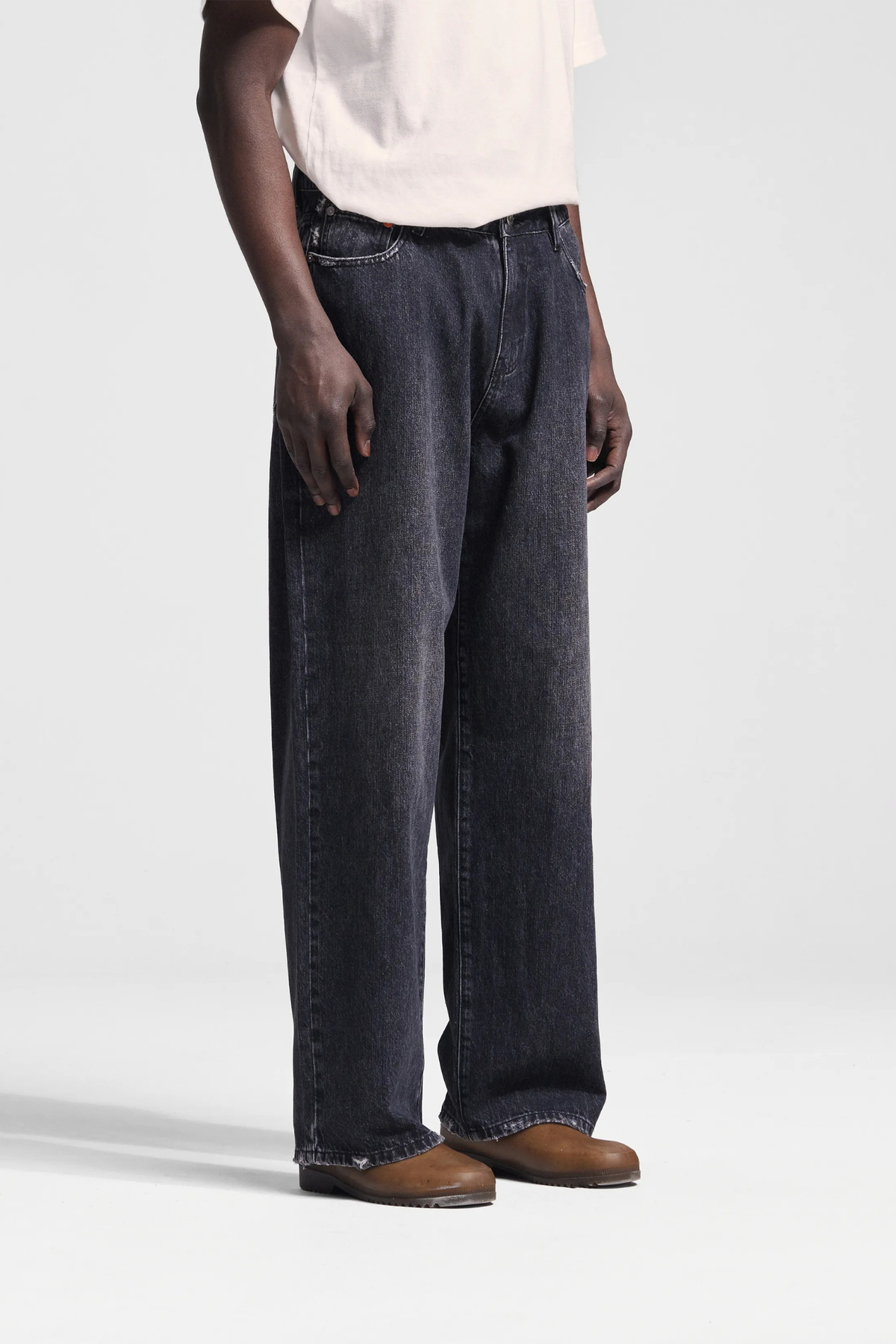 DENIM TROUSERS - WASHED BLACK