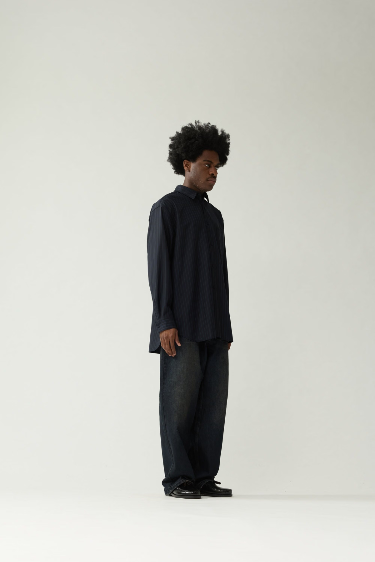 WOOL WORK TROUSERS - NAVY BLUE