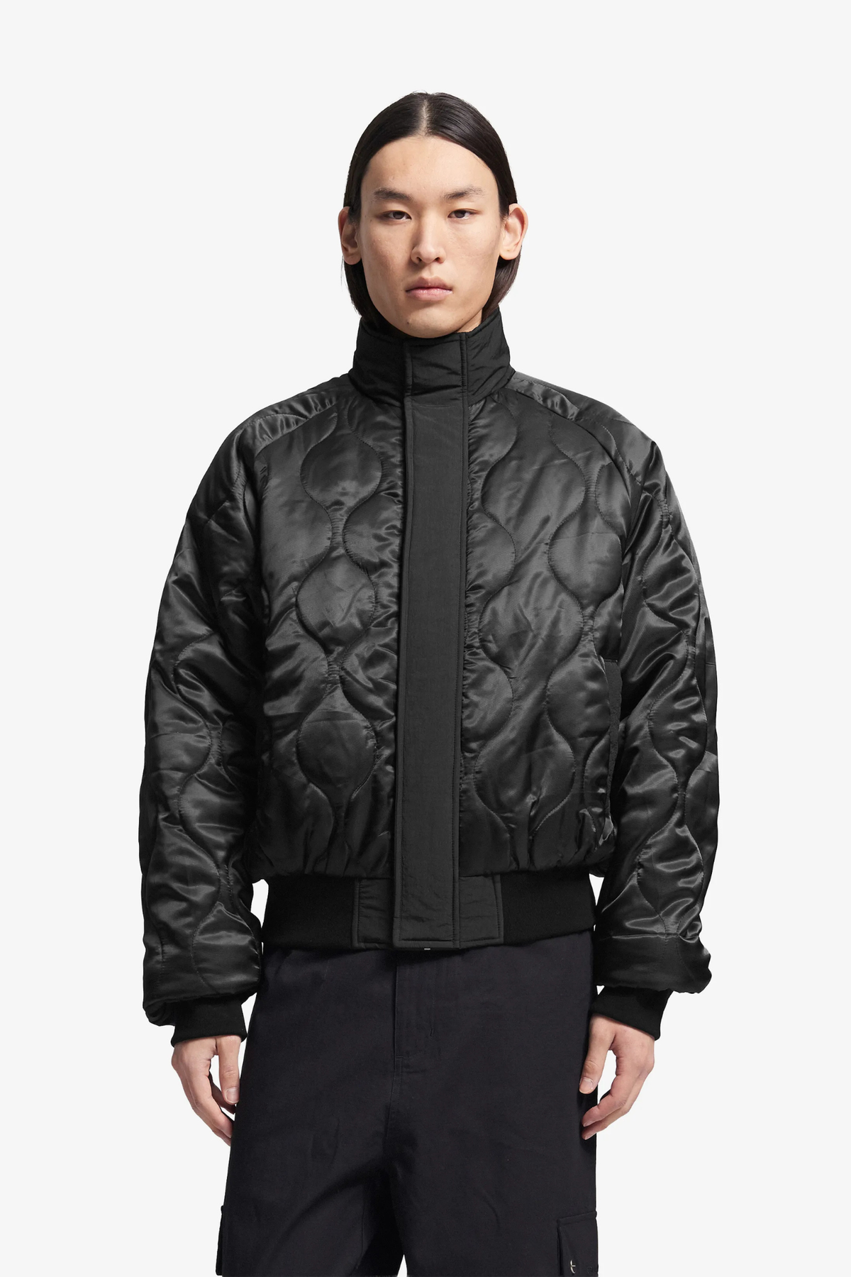 REVERSIBLE BOMBER JACKET - BLACK