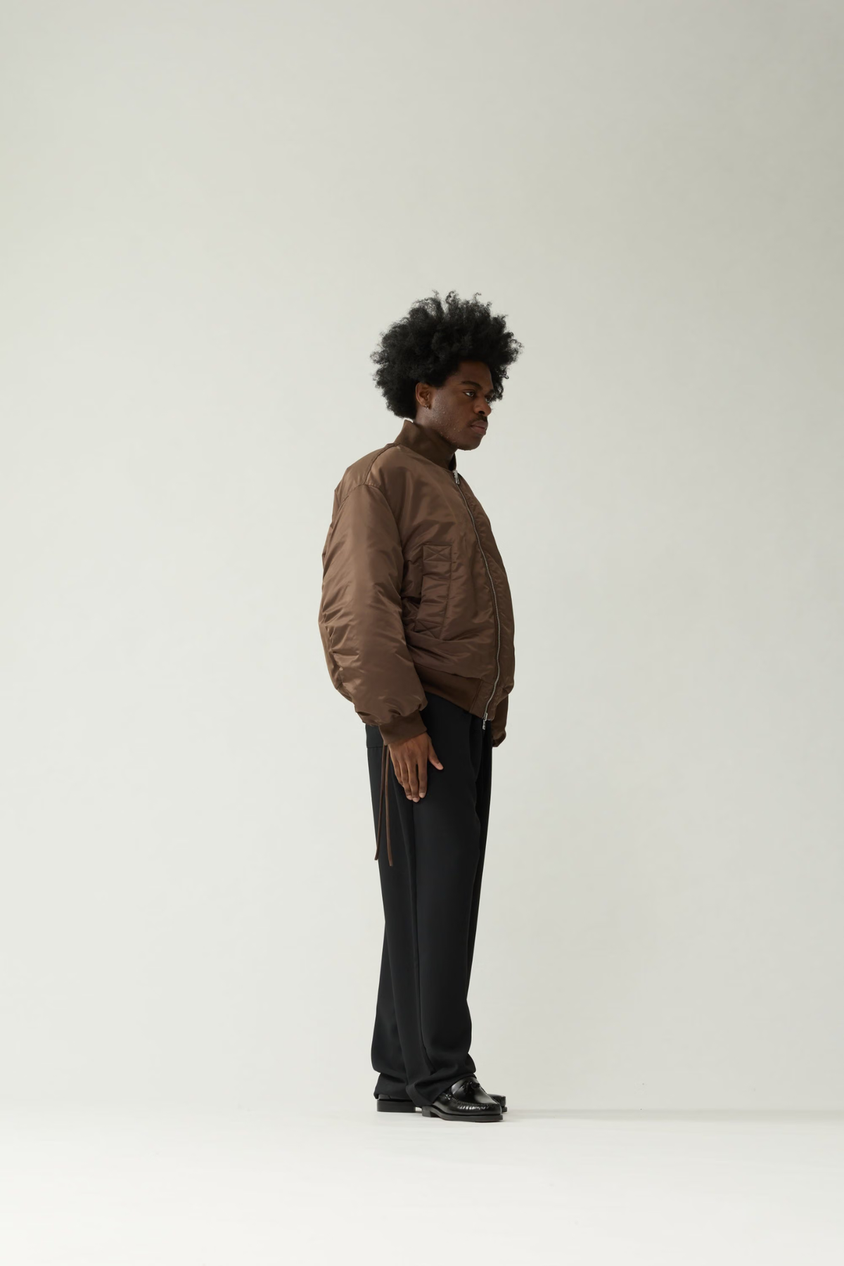 REVERSIBLE BOMBER JACKET - BROWN