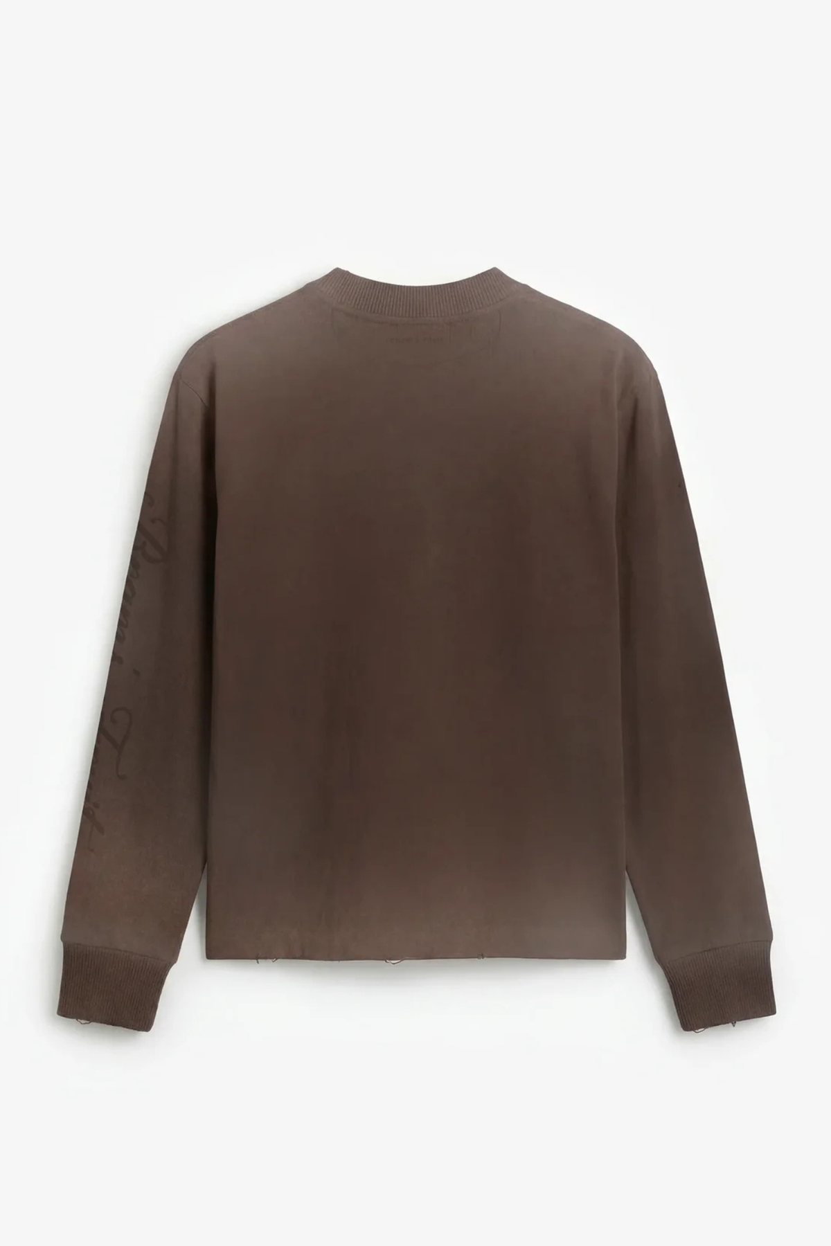 DISTRESSED SCRIPT LOGO LONGSLEEVE - GEWASSEN BRUIN