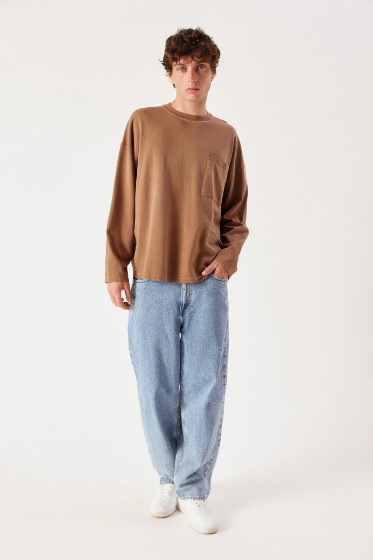 AFOMA T-SHIRT LONGSLEEVES MEN - LATTE SPRAY VINTAGE