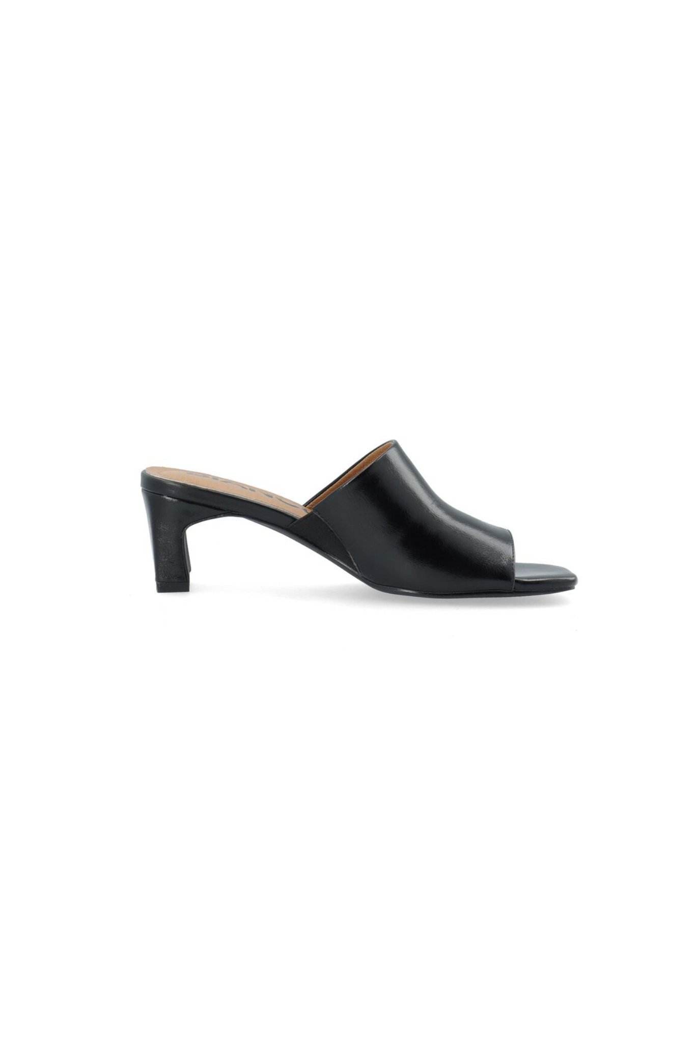 DINA MULE FAUX LEATHER SHOES - BLACK