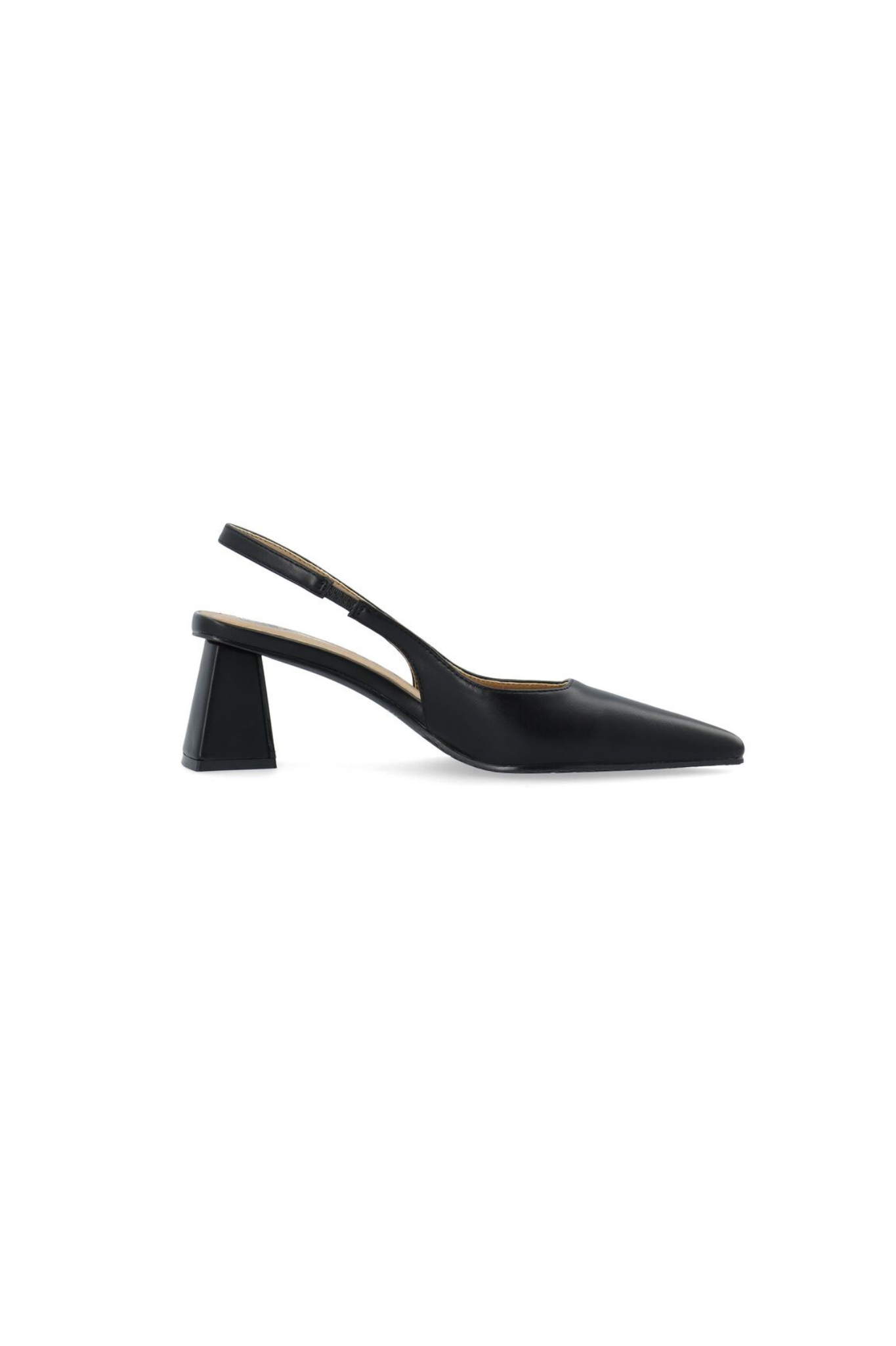 MARALYN SLINGBACK SMOOTH FAUX LEATHER SHOES - BLACK