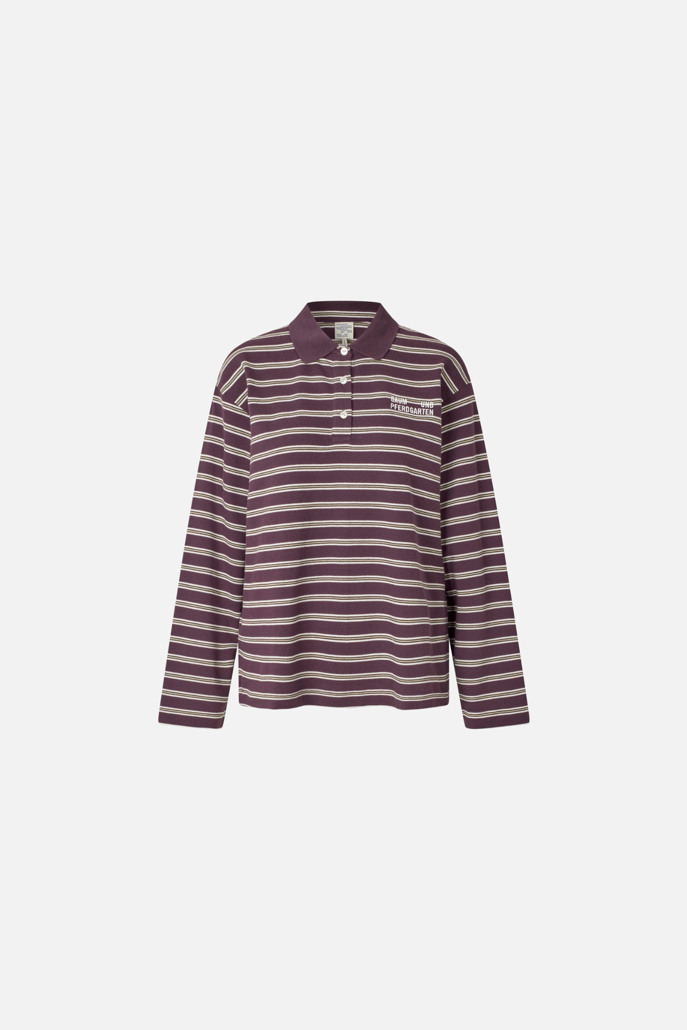 JEANNE L/S POLO - PLUM POLO STRIPE