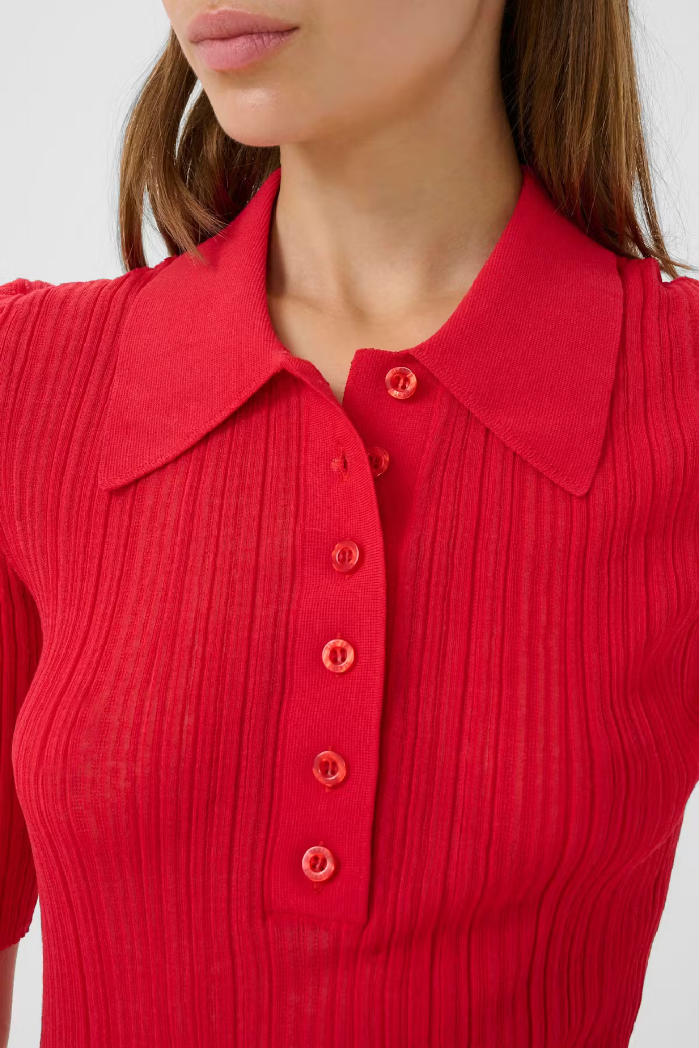 CLENE POLO TOP - RED