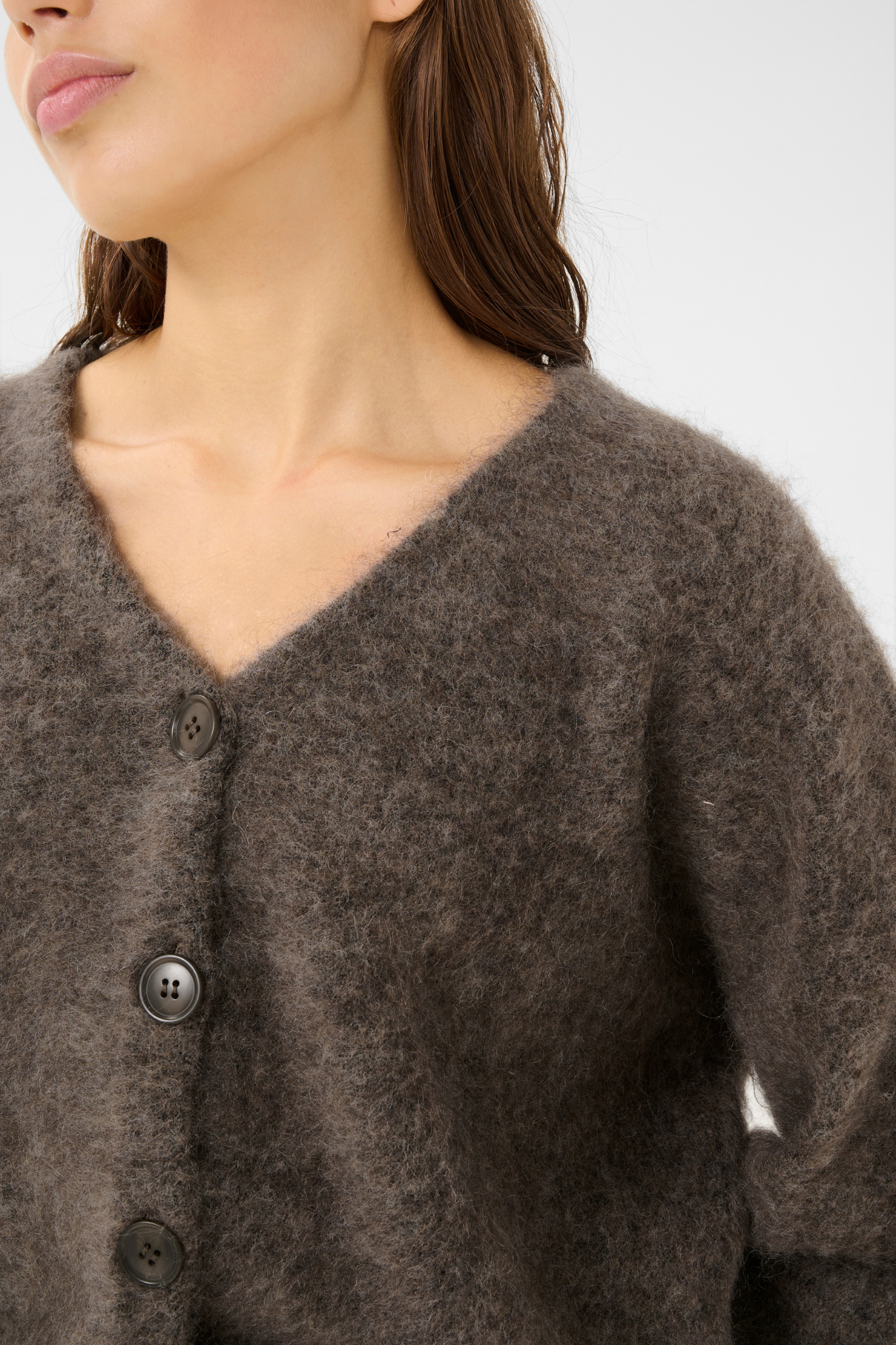 DEBBIE CARDIGAN - CHESTNUT MELANGE