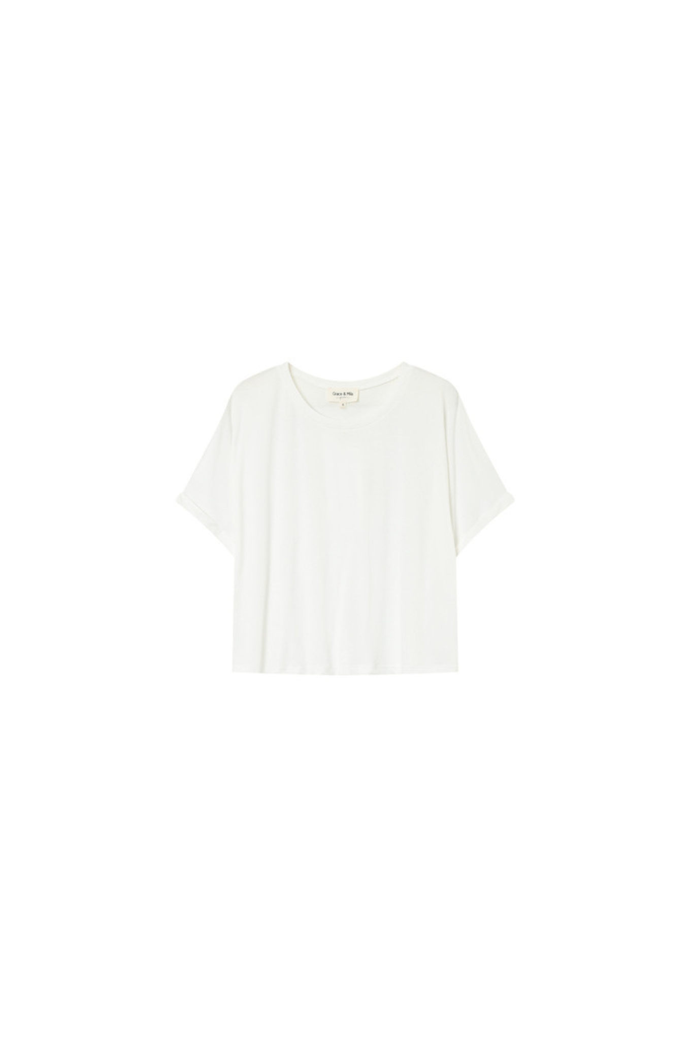 Grace & Mila parma t-shirt in ecru. Front flatlay view