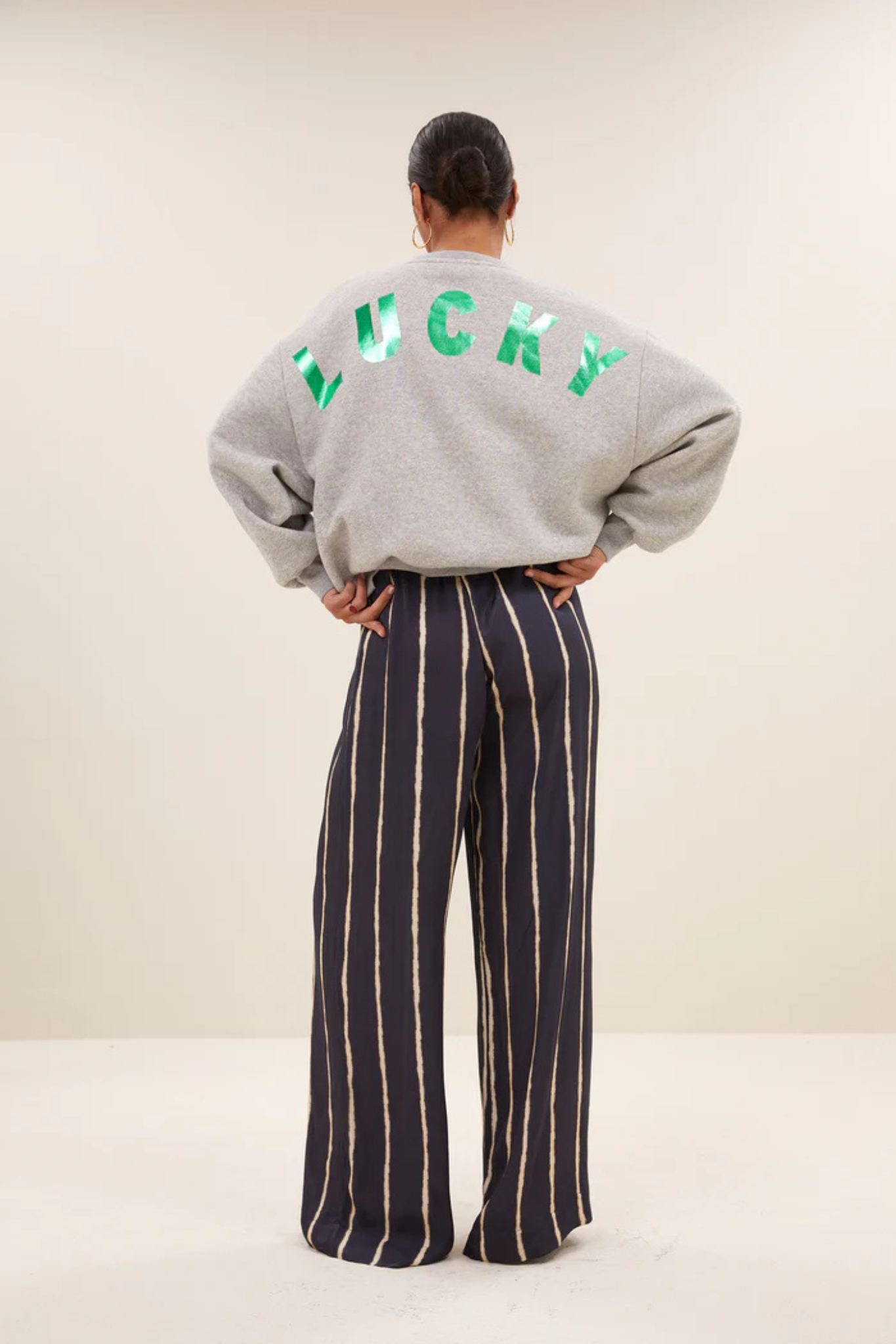 BIBI LUCKY CURVE SWEATER - GREY MELEE