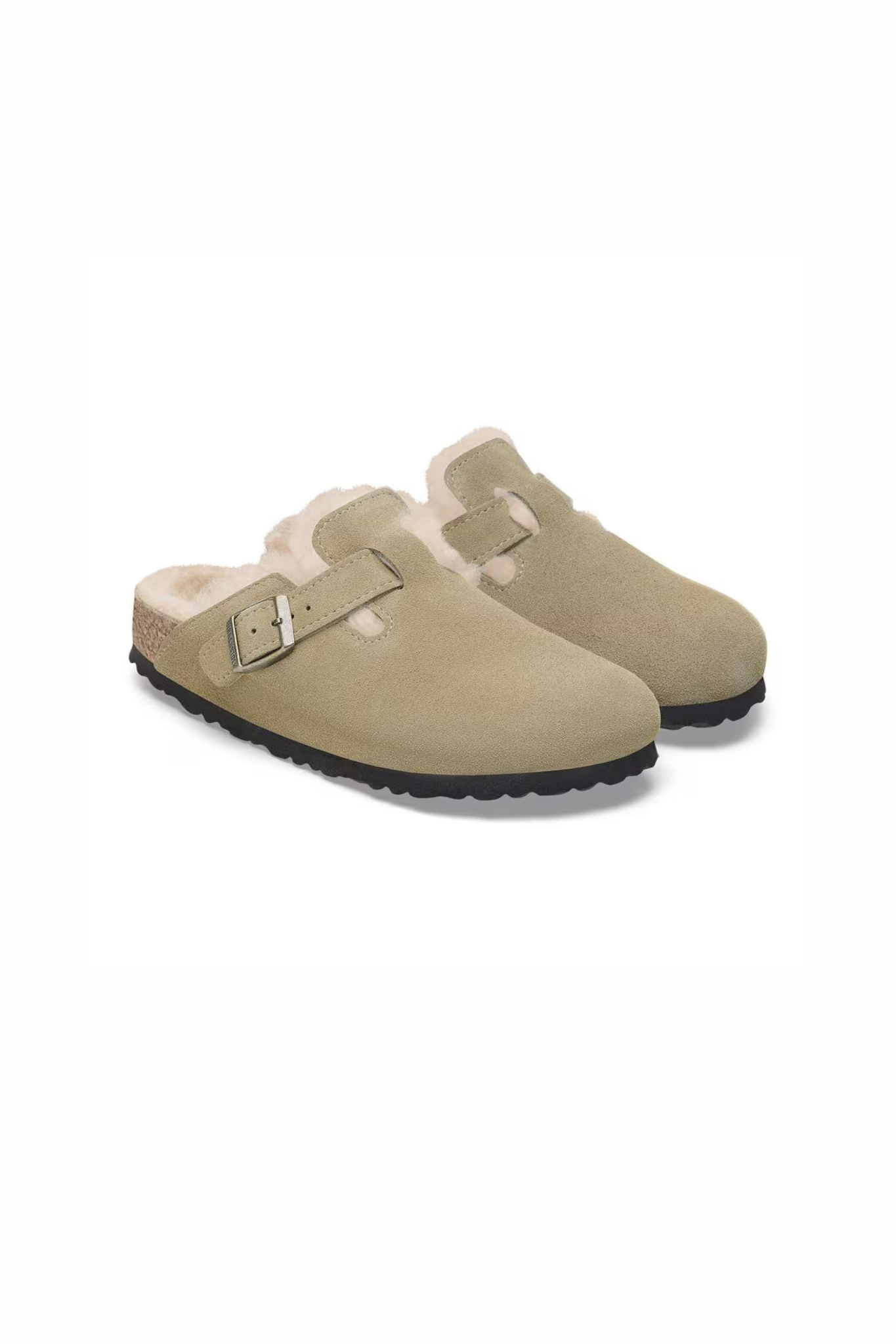 BOSTON VL/SHEARLING SANDALS - TAUPE