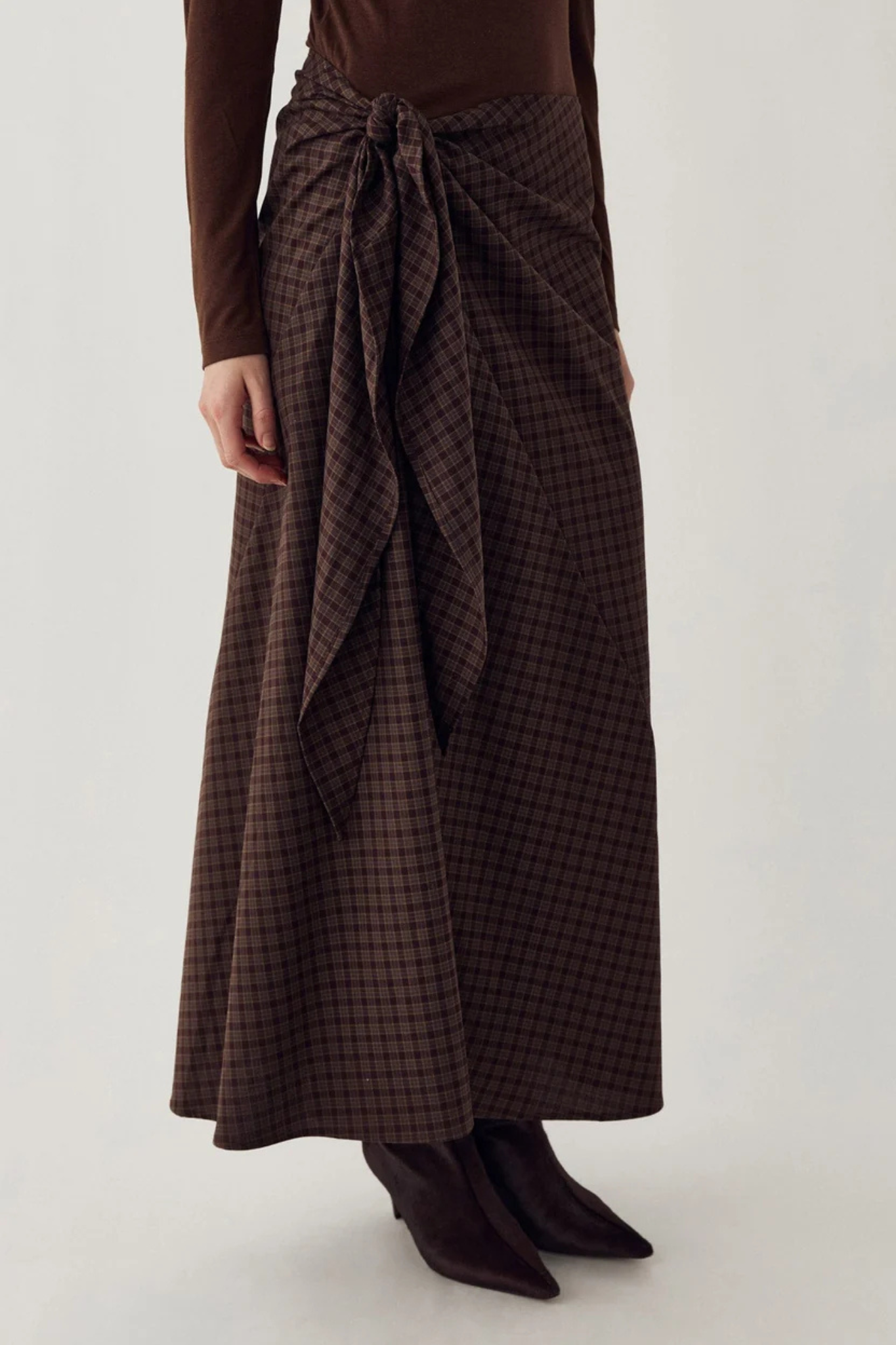 MITTY SKIRT - DEVANA BROWN CHECK