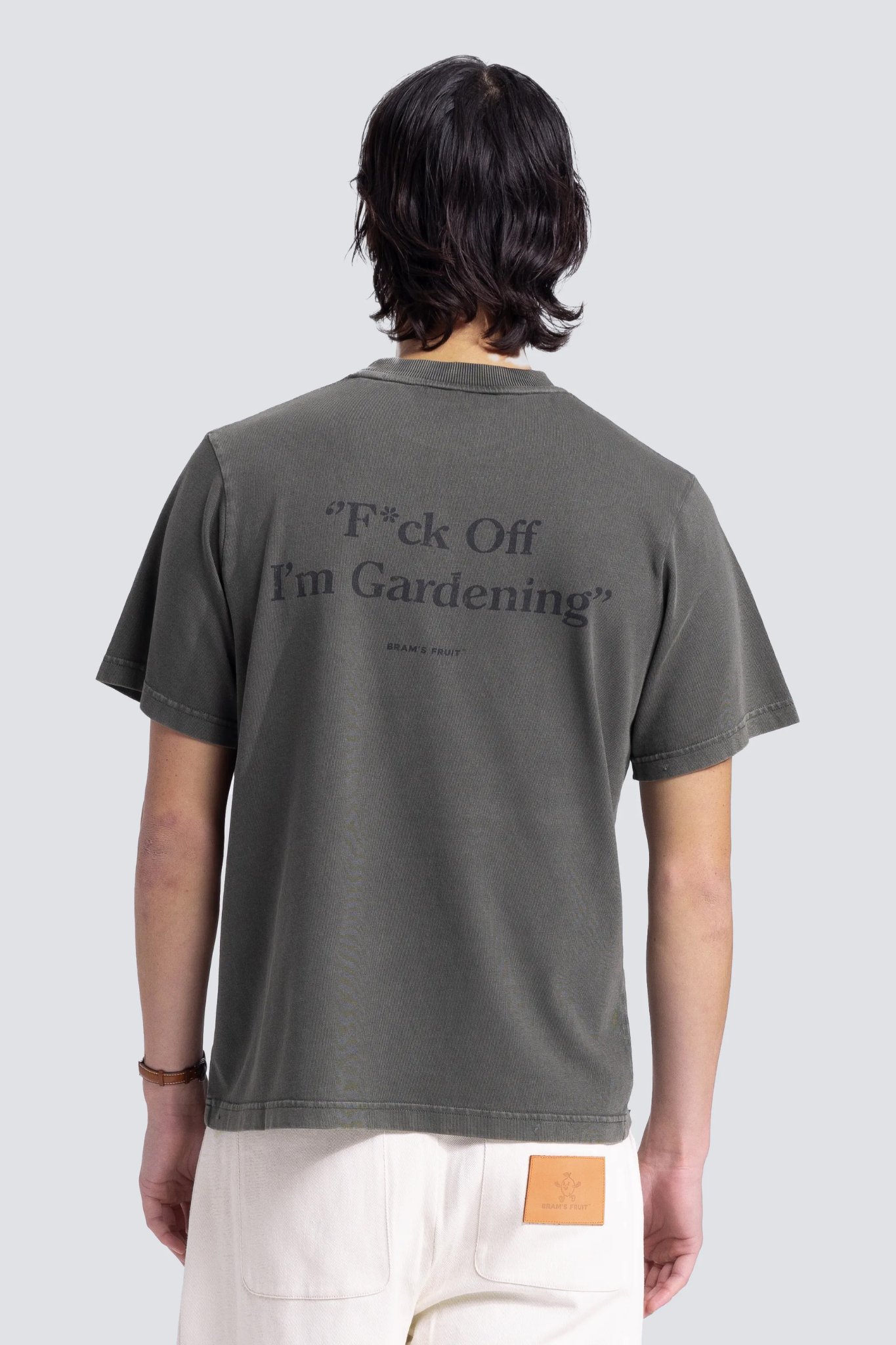 FUCK OFF T-SHIRT DISTRESSED - WASHED CHARCOAL