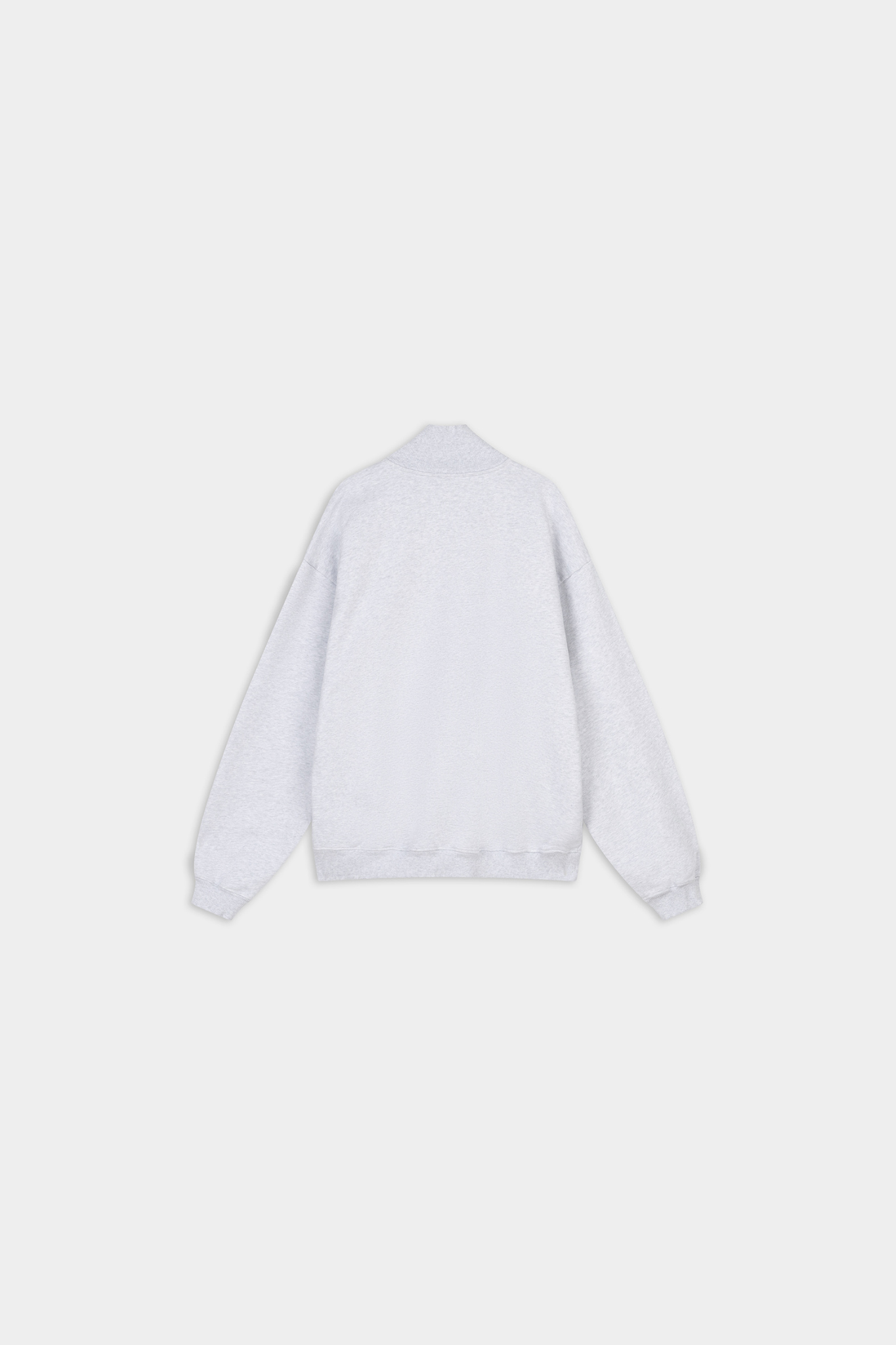 HALF ZIP CREWNECK SWEATER - HEATHER GREY