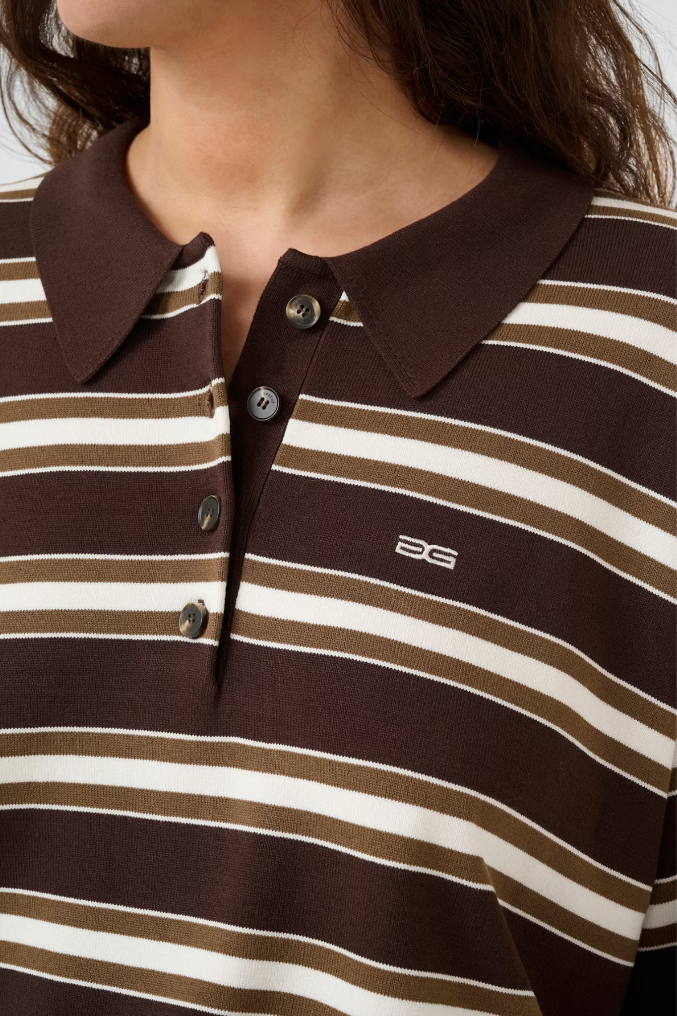 PAIGE POLO PULLOVER - MOLÉ/ DARK BEECH/