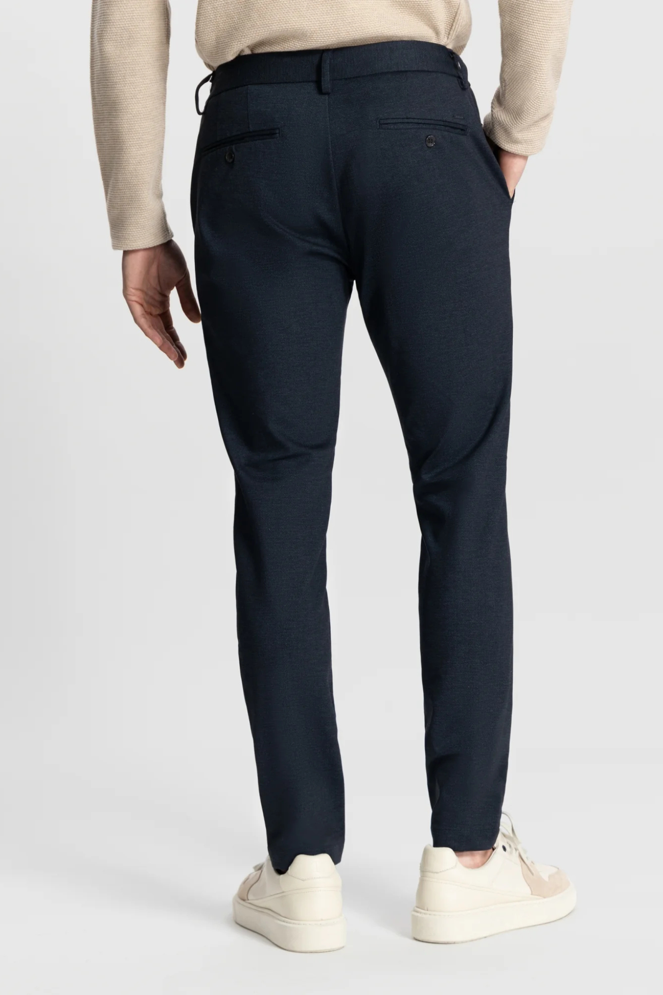 LANCASTER PATTERN SWEAT TAPERED JOGGER - NAVY