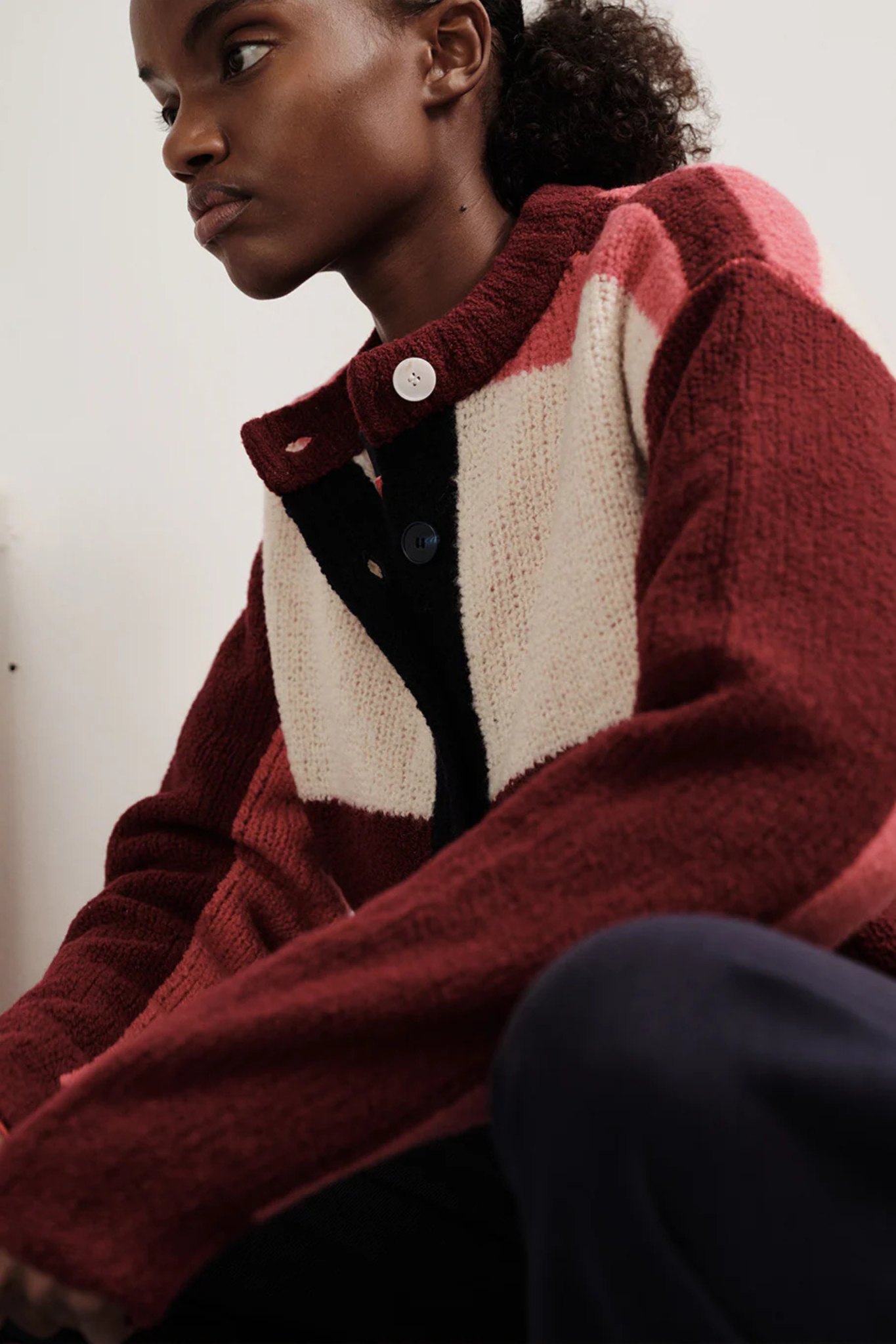 KRASNER CARDIGAN - BURGUNDY