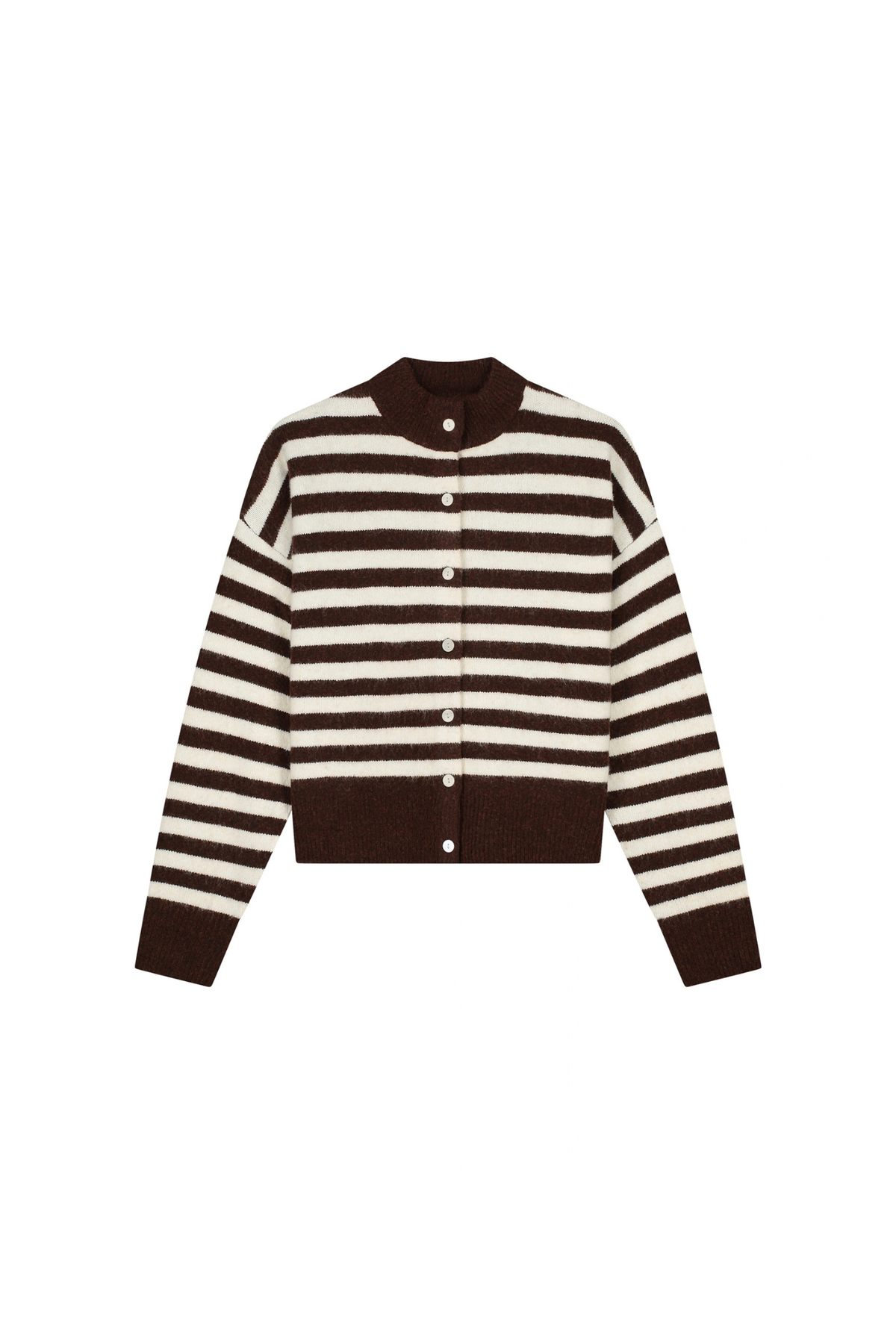 STRIPED CARDIGAN - BROWNIE