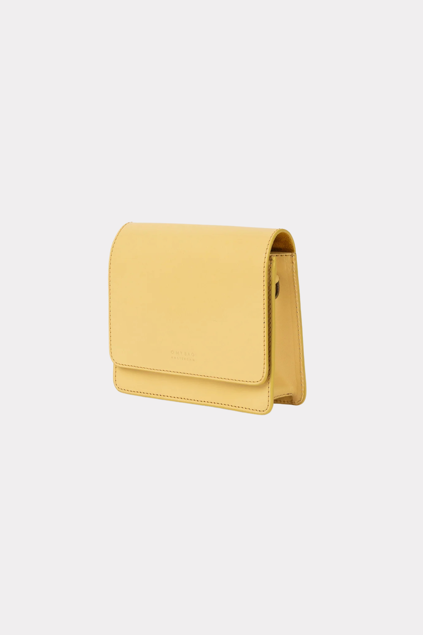 O MY BAG audrey mini bag in butter yellow leather. Front view