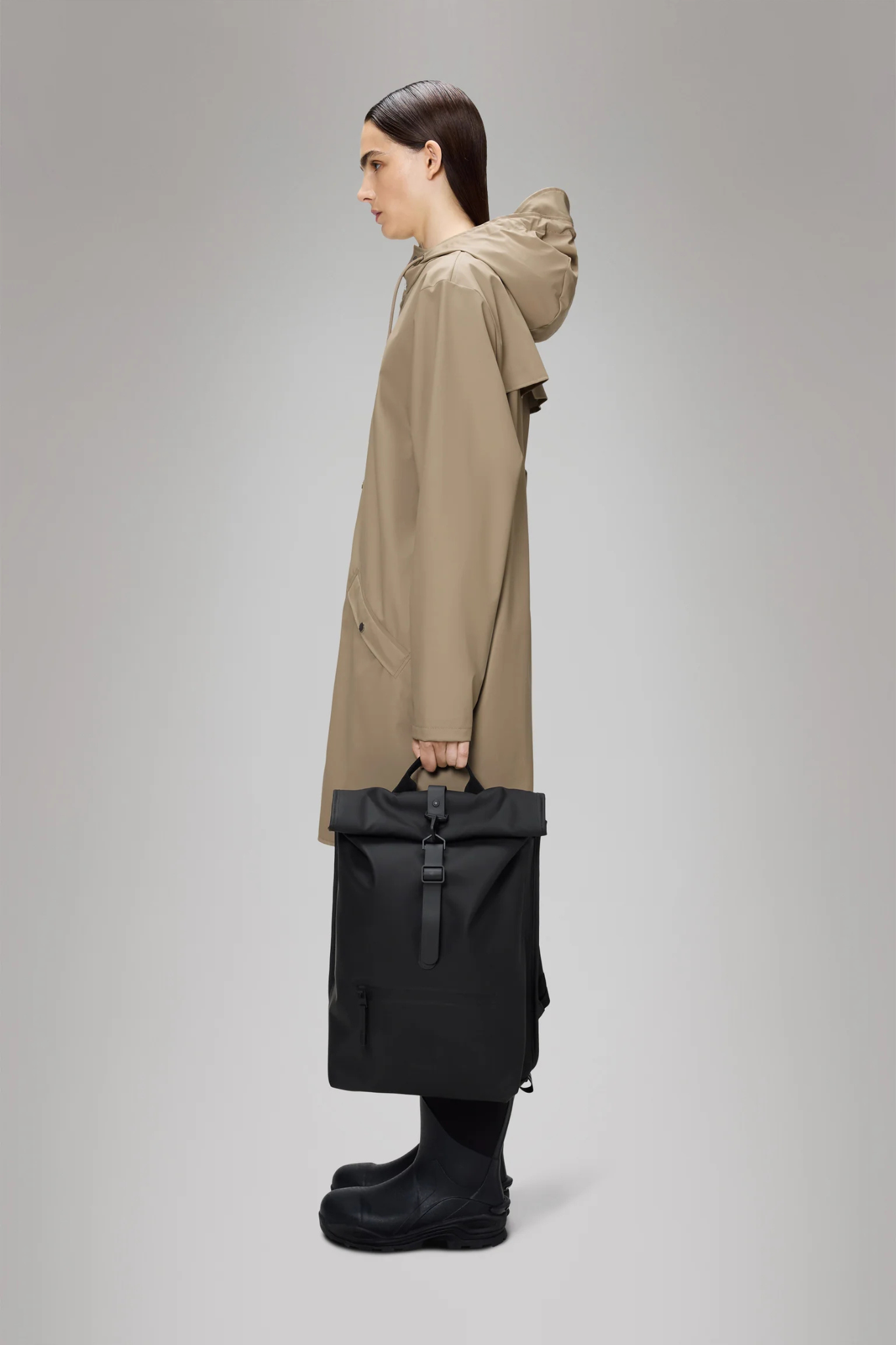 ROLLTOP W3 BACKPACK - BLACK GRAIN